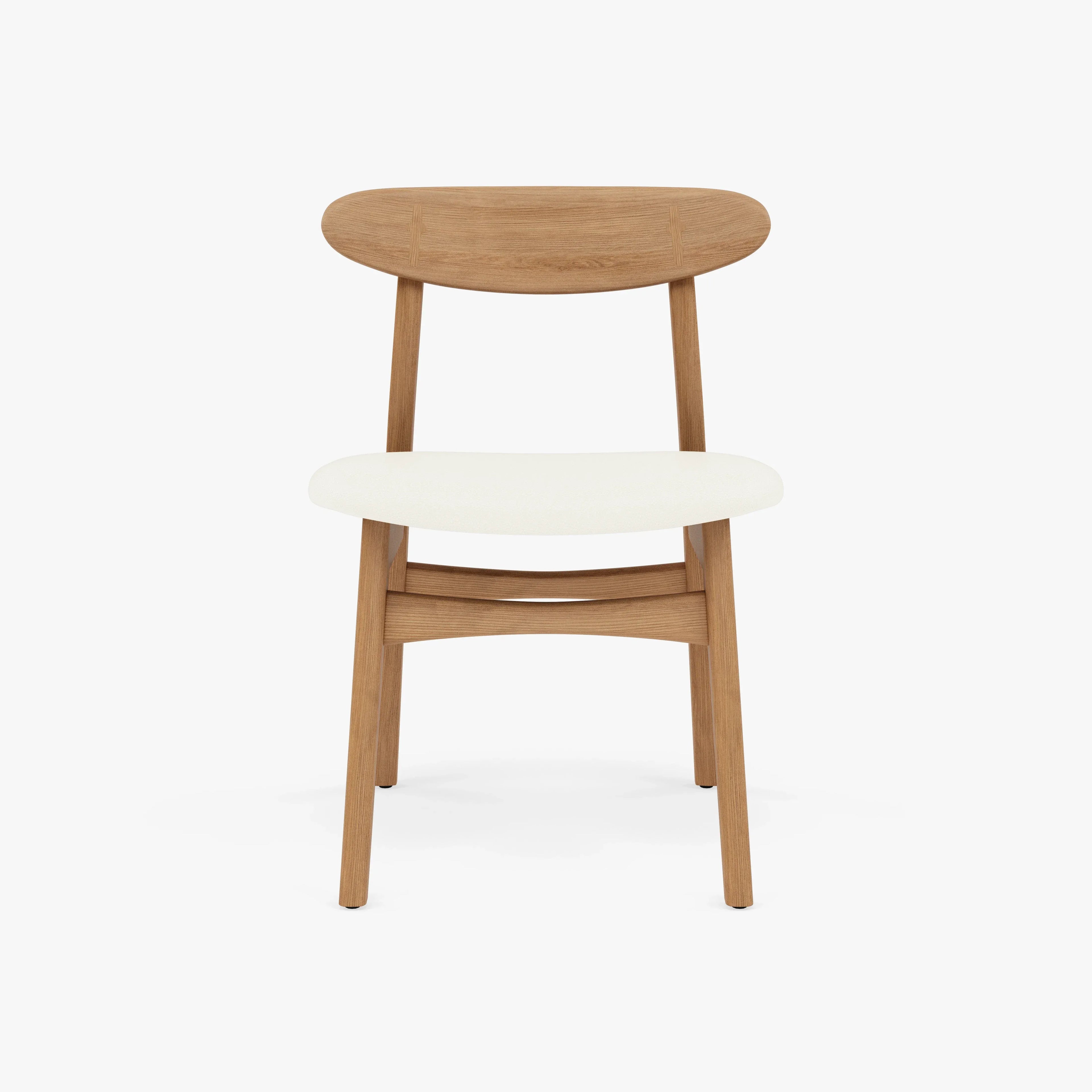 Magnus Dining Chair Cream Leather Solid American Oak