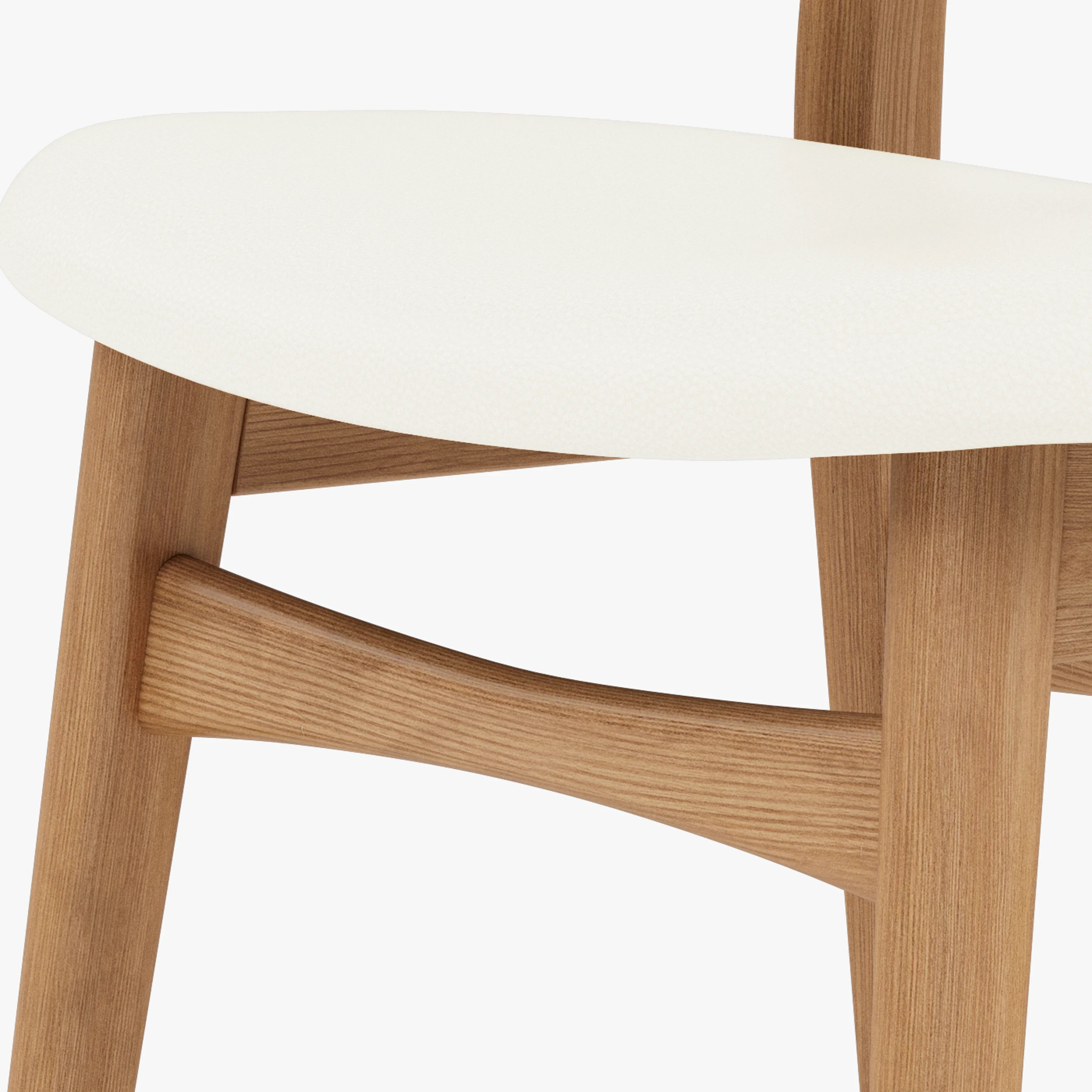 Magnus Dining Chair Cream Leather Solid American Oak