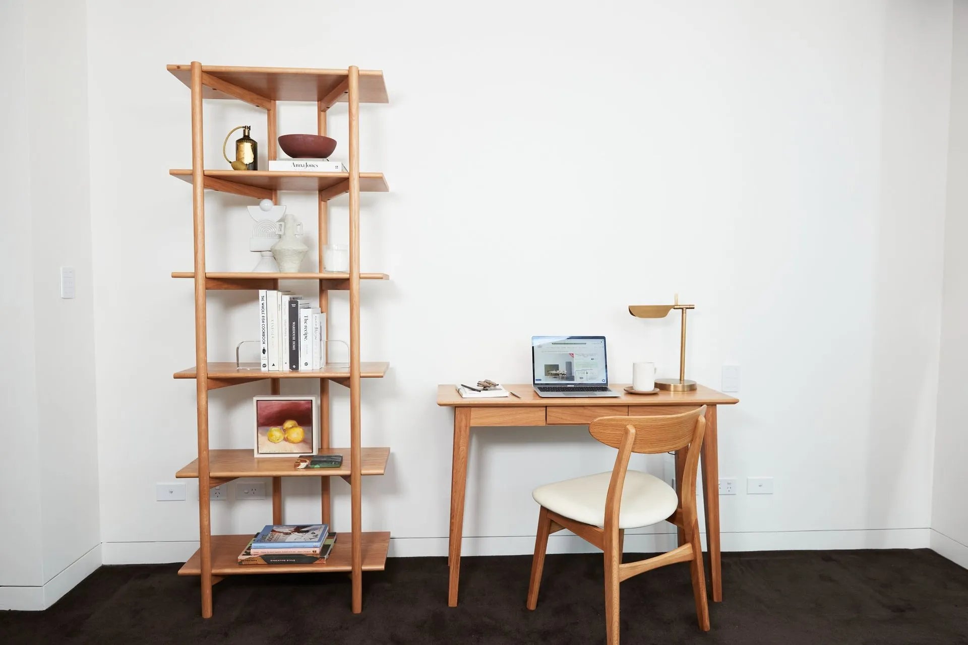 Magnus Dining Chair Cream Leather Solid American Oak