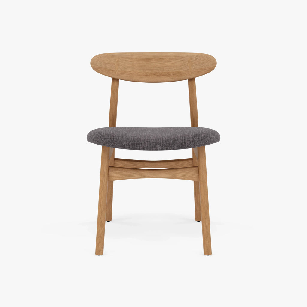 Magnus Dining Chair Light Gray Fabric Solid American Oak