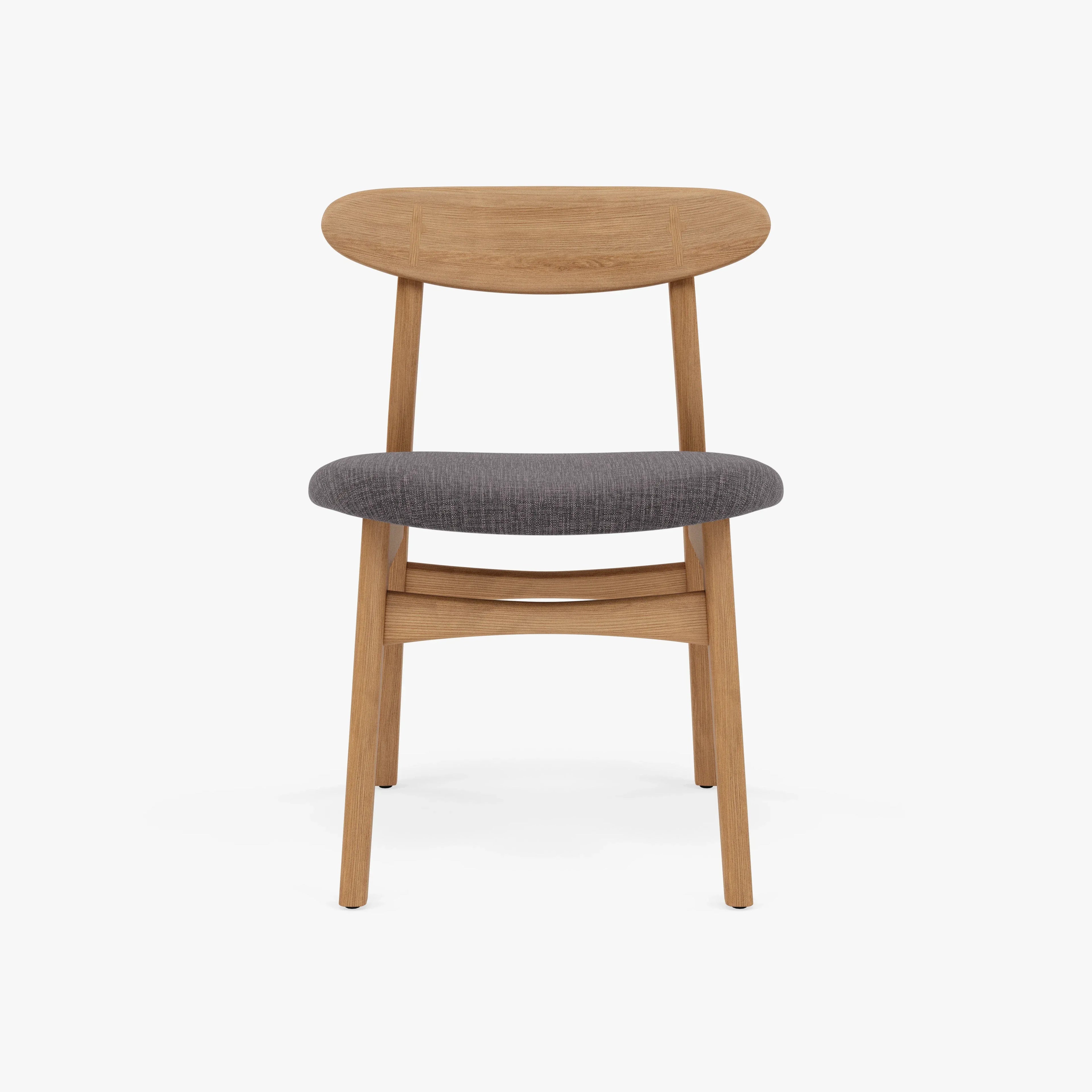 Magnus Dining Chair Light Gray Fabric Solid American Oak