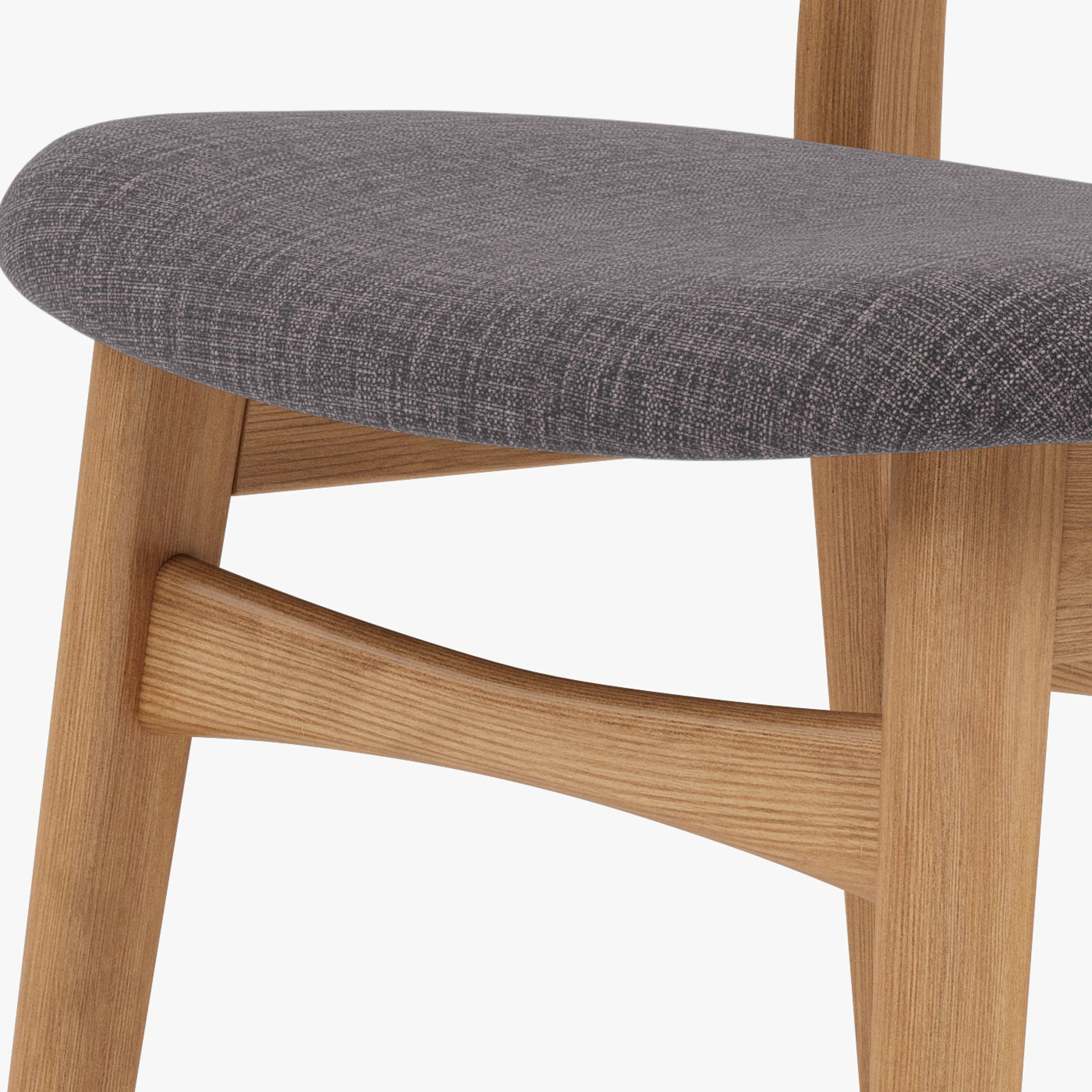 Magnus Dining Chair Light Gray Fabric Solid American Oak