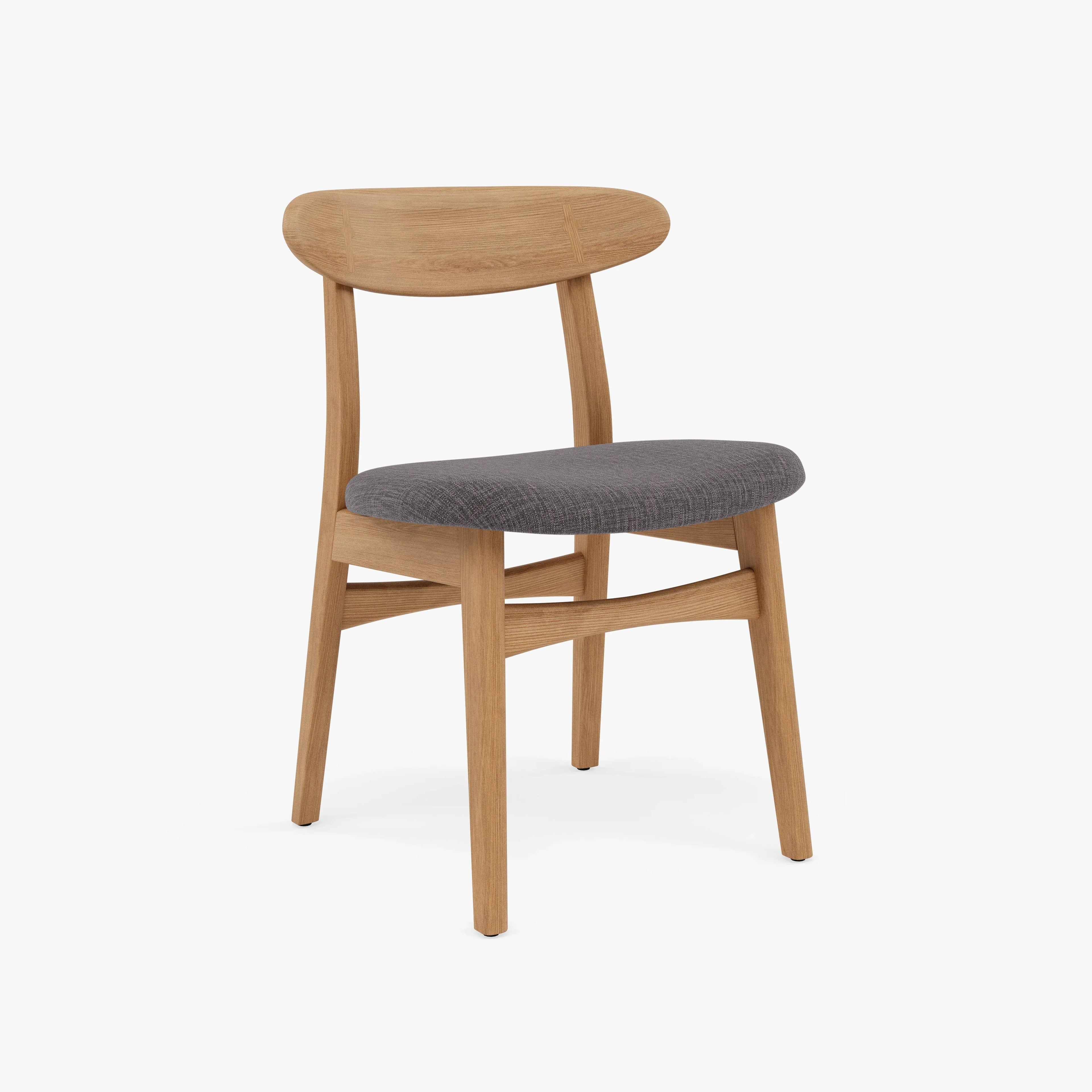 Magnus Dining Chair Light Gray Fabric Solid American Oak