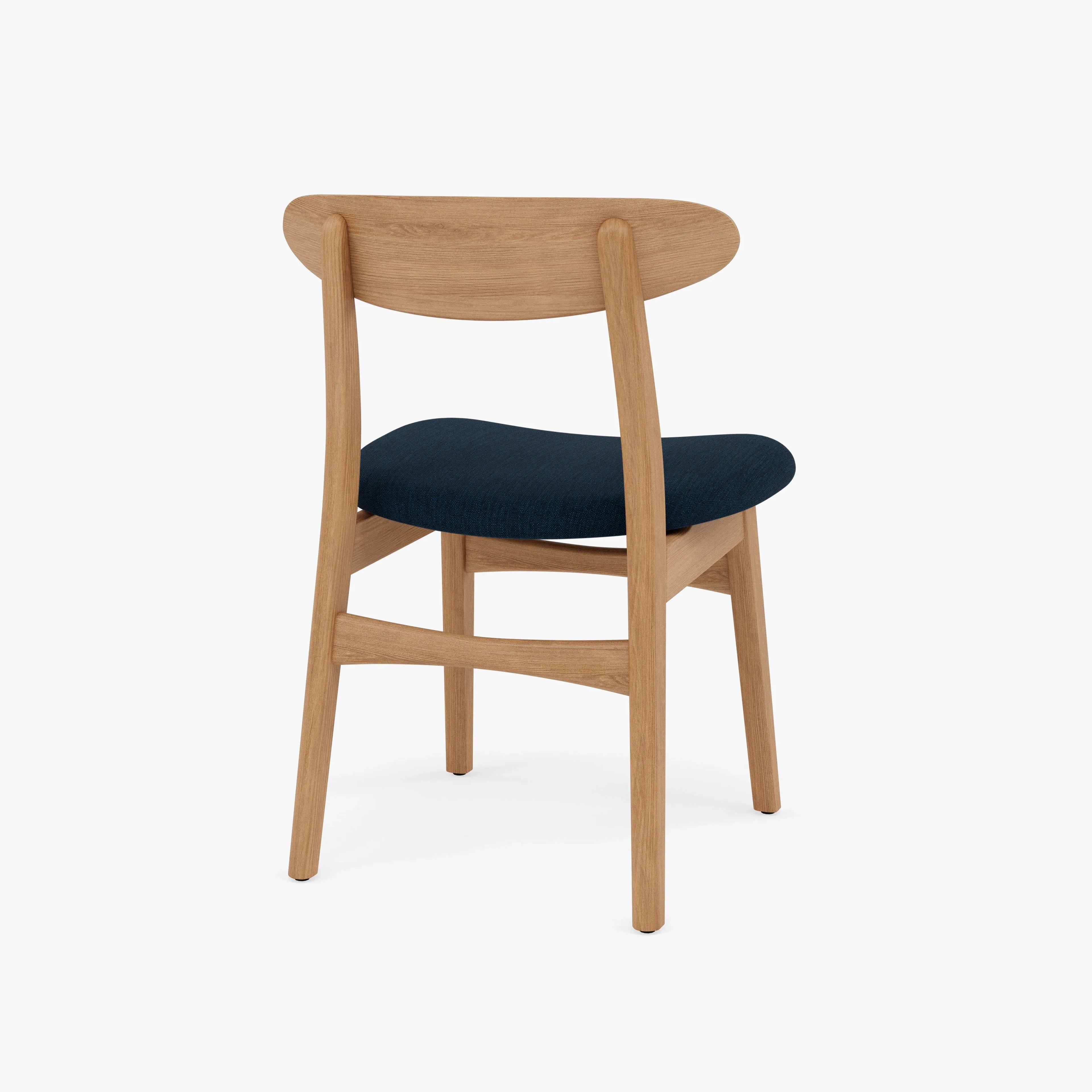 Magnus Dining Chair Midnight Blue Fabric Solid American Oak