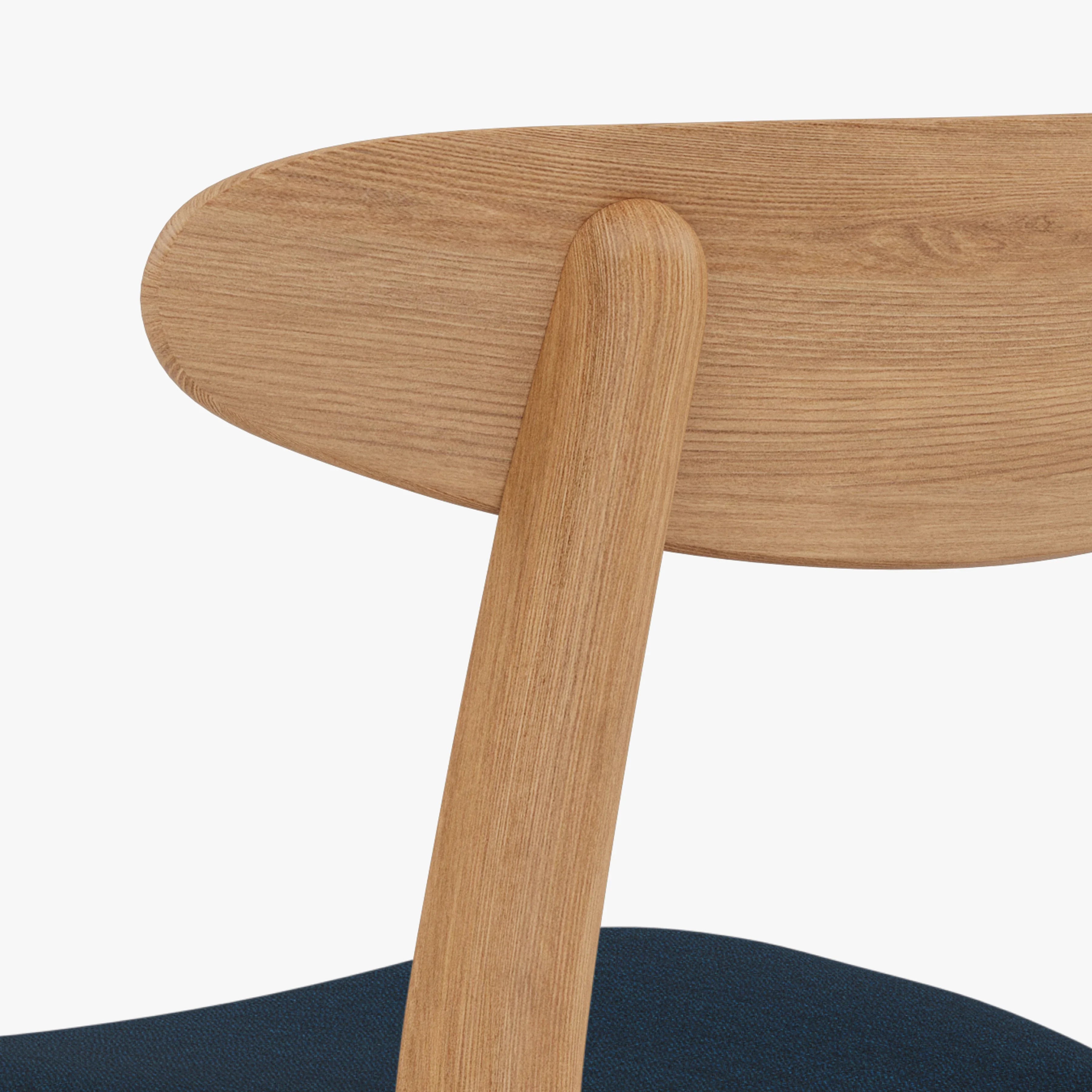 Magnus Dining Chair Midnight Blue Fabric Solid American Oak