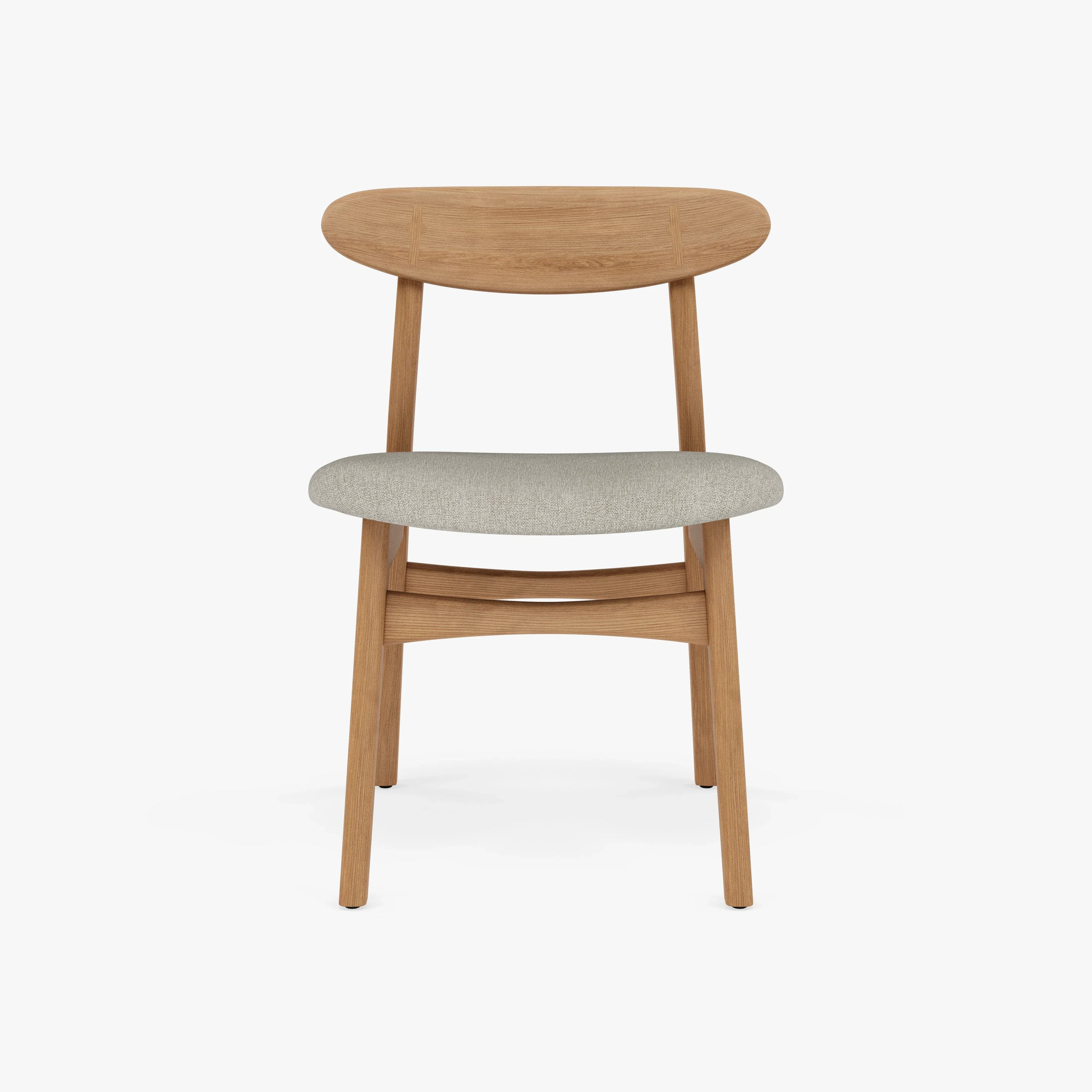 Magnus Dining Chair Off White Fabric Solid American Oak