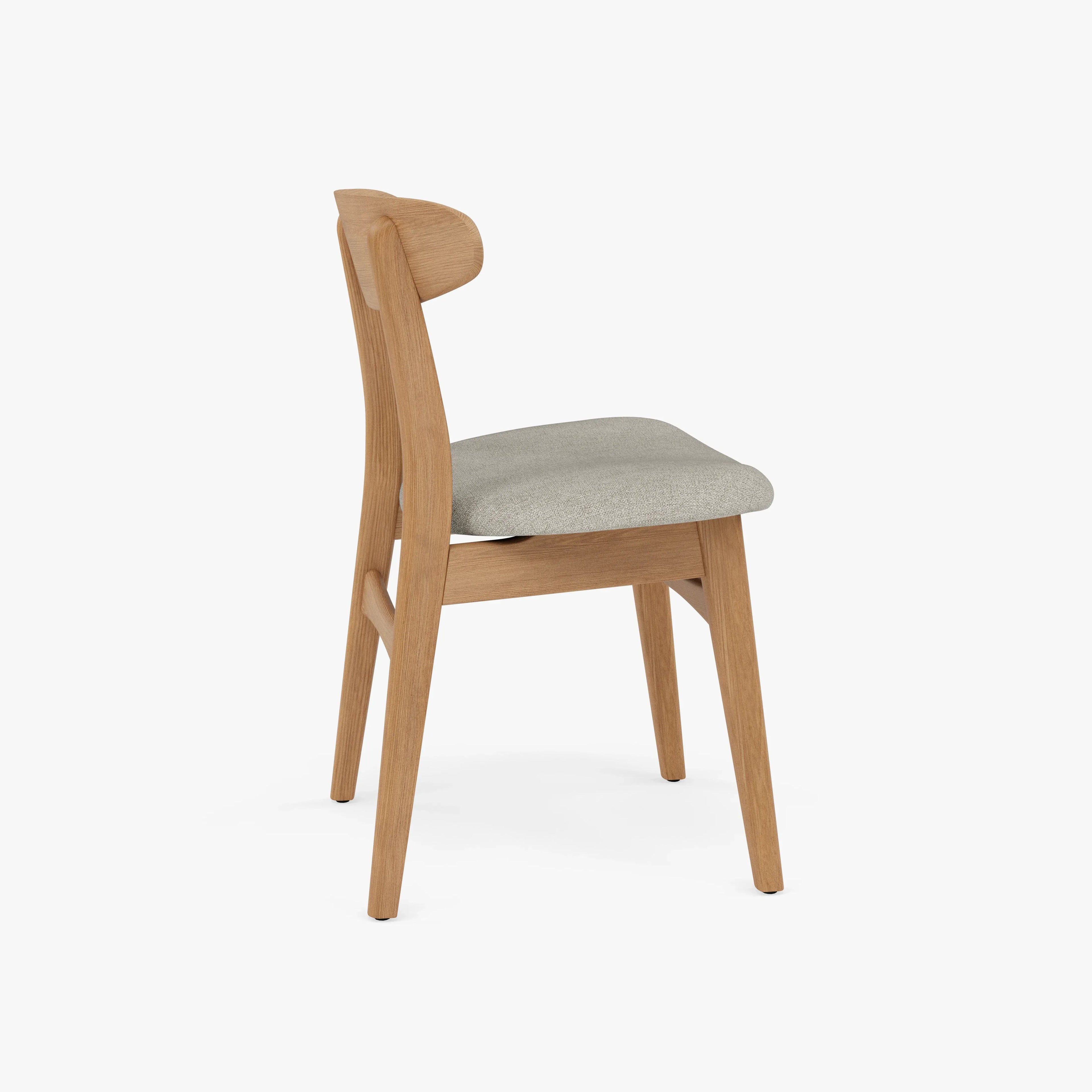 Magnus Dining Chair Off White Fabric Solid American Oak