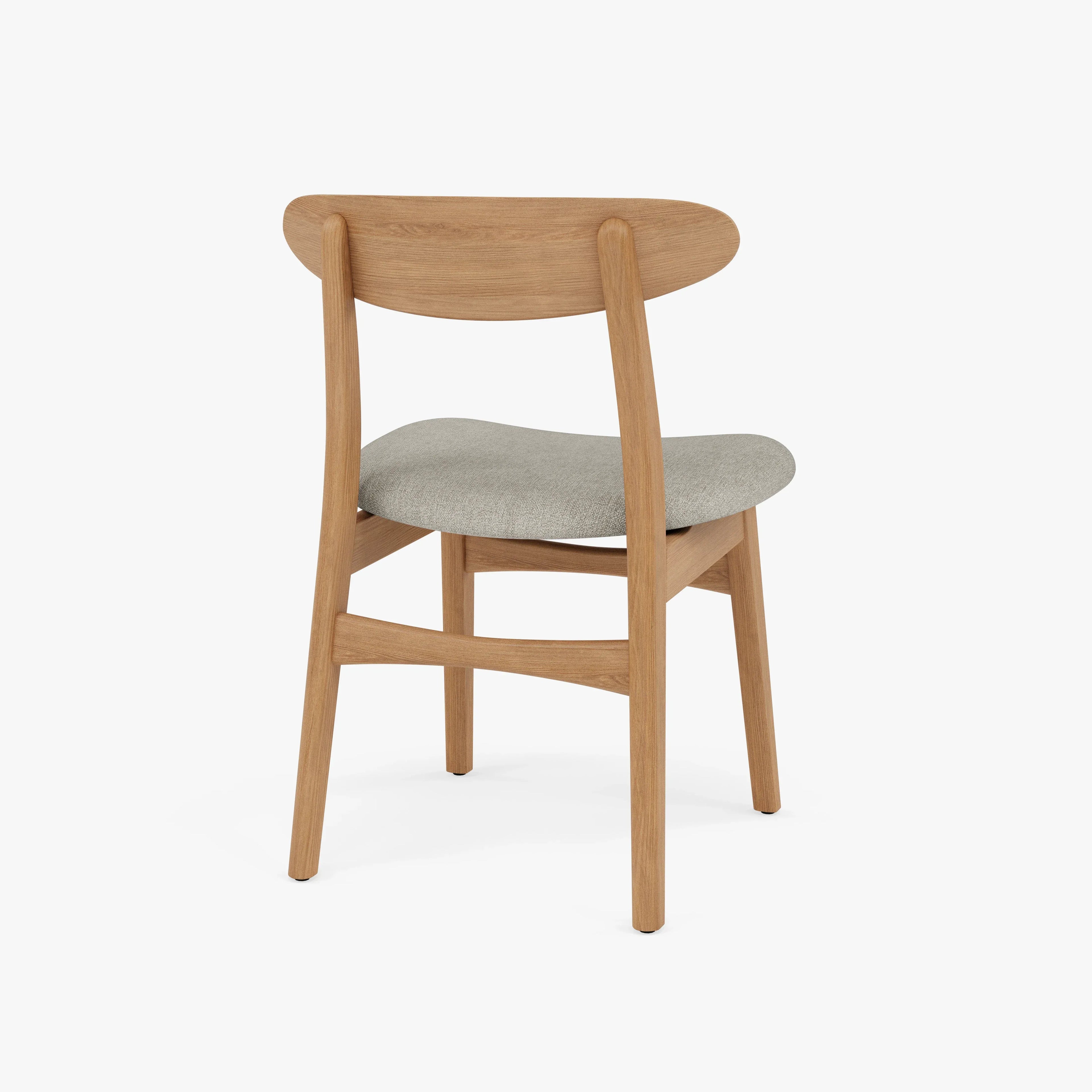 Magnus Dining Chair Off White Fabric Solid American Oak
