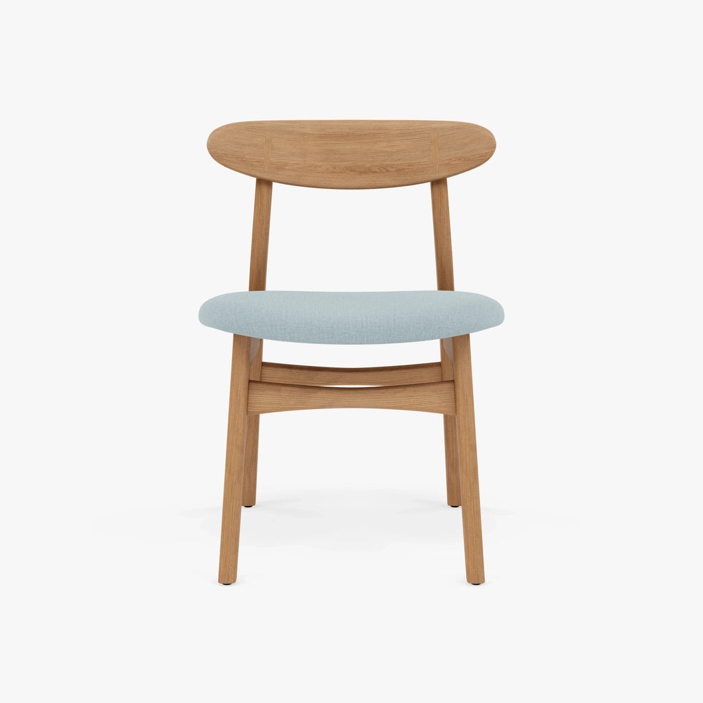 Magnus Dining Chair Pale Blue Fabric Solid American Oak