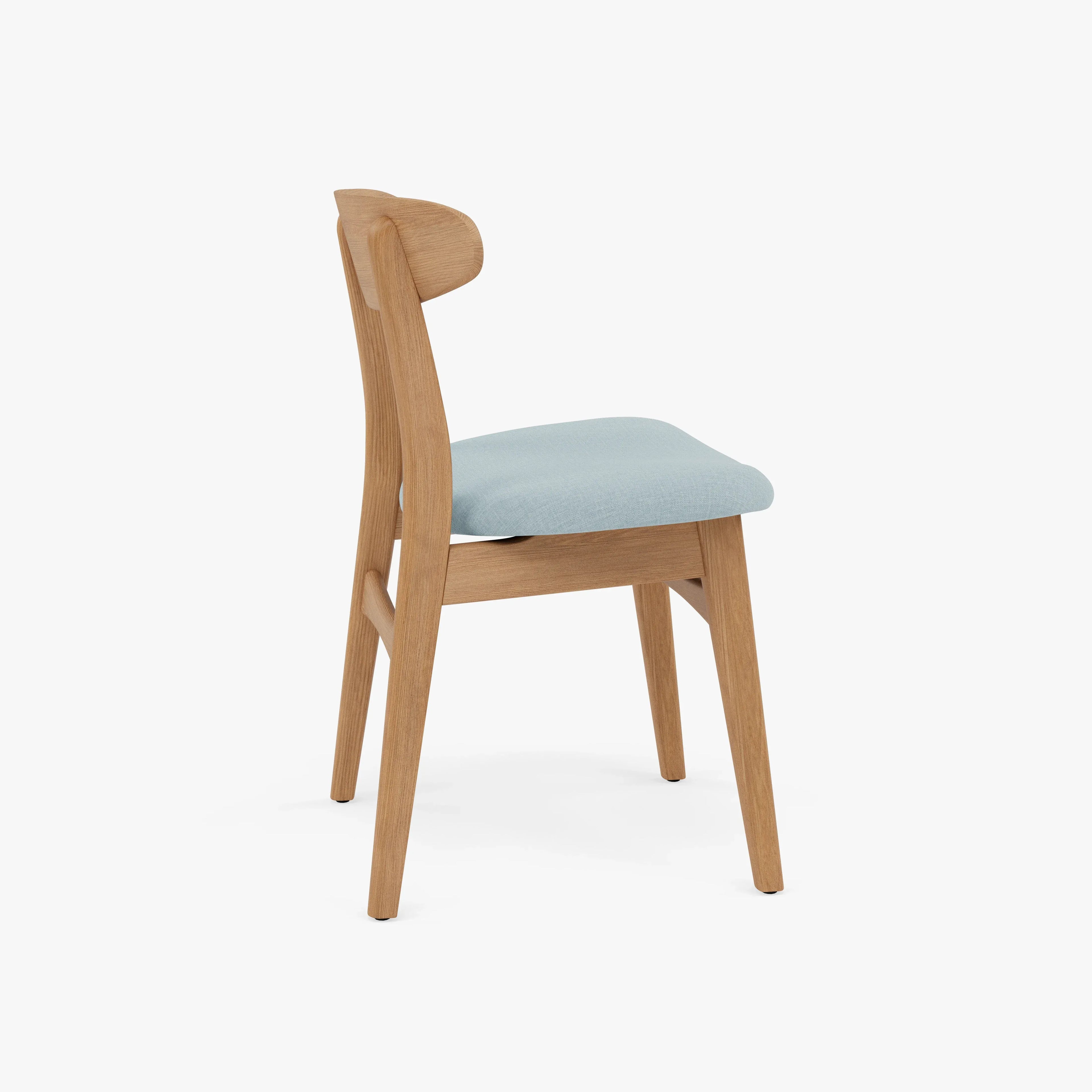 Magnus Dining Chair Pale Blue Fabric Solid American Oak
