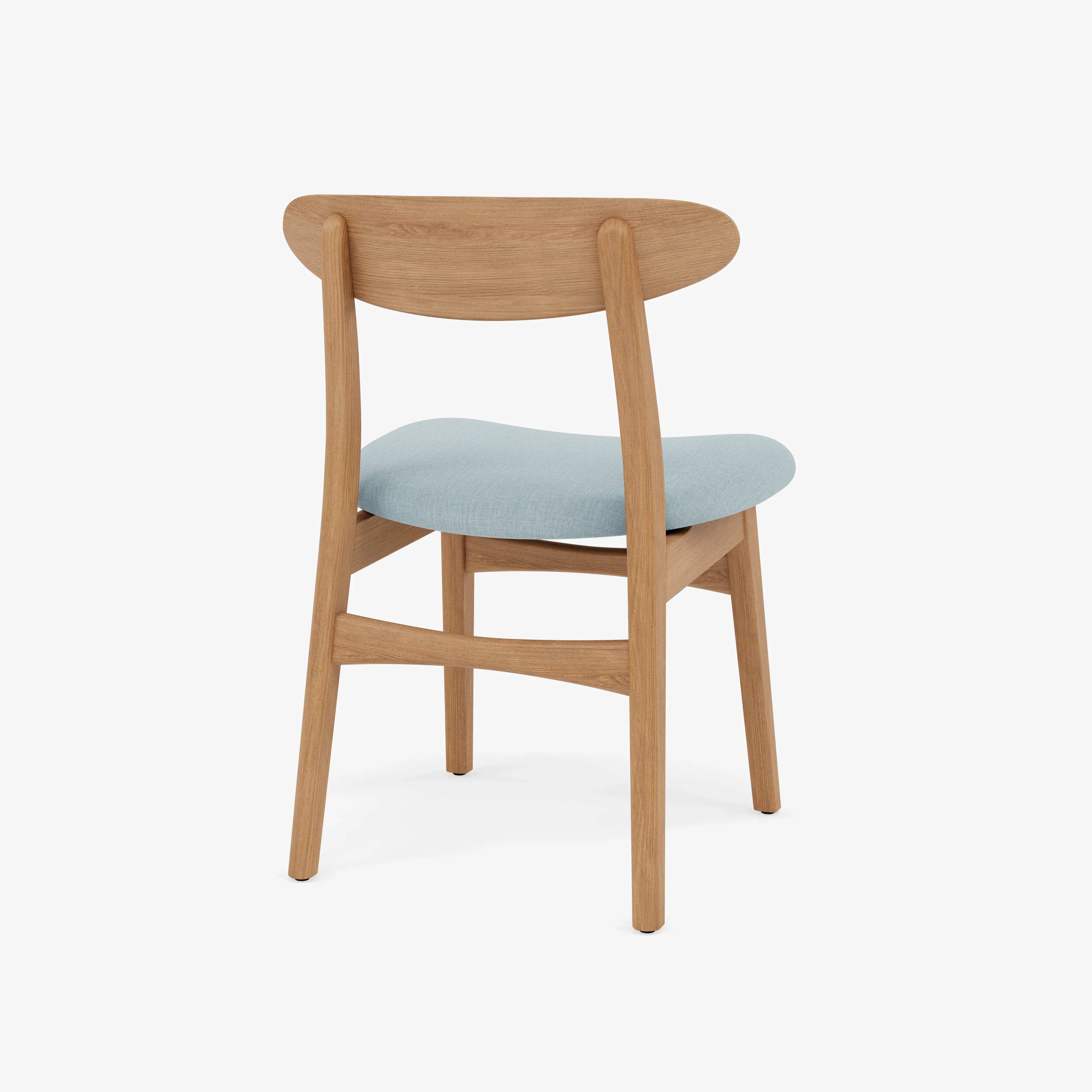 Magnus Dining Chair Pale Blue Fabric Solid American Oak
