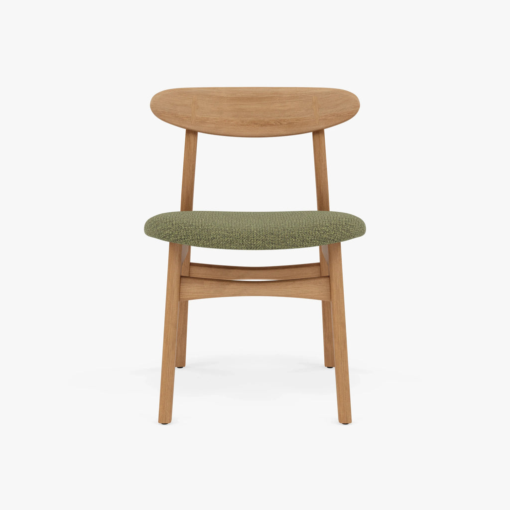 Magnus Dining Chair Sage Green Fabric Solid American Oak