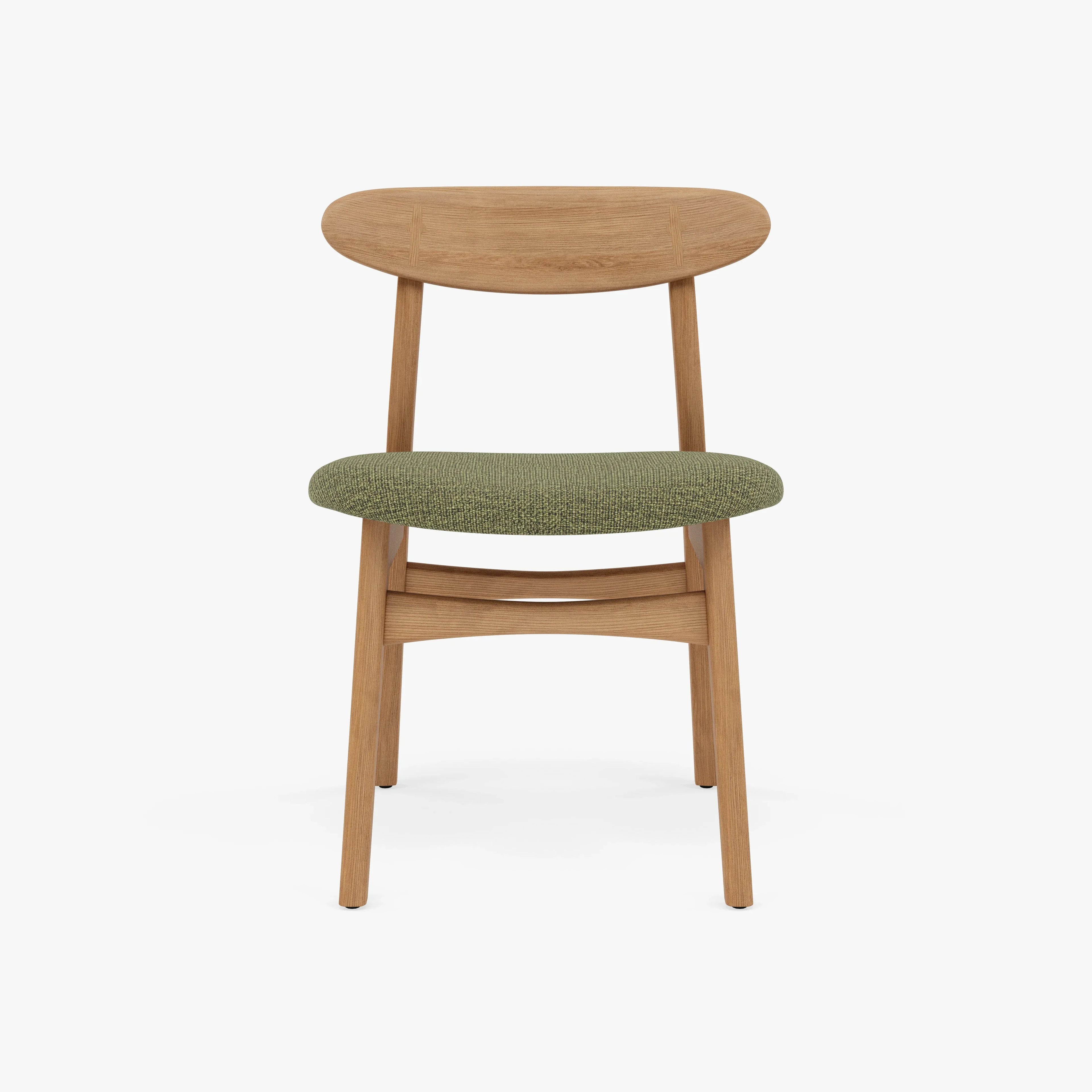 Magnus Dining Chair Sage Green Fabric Solid American Oak