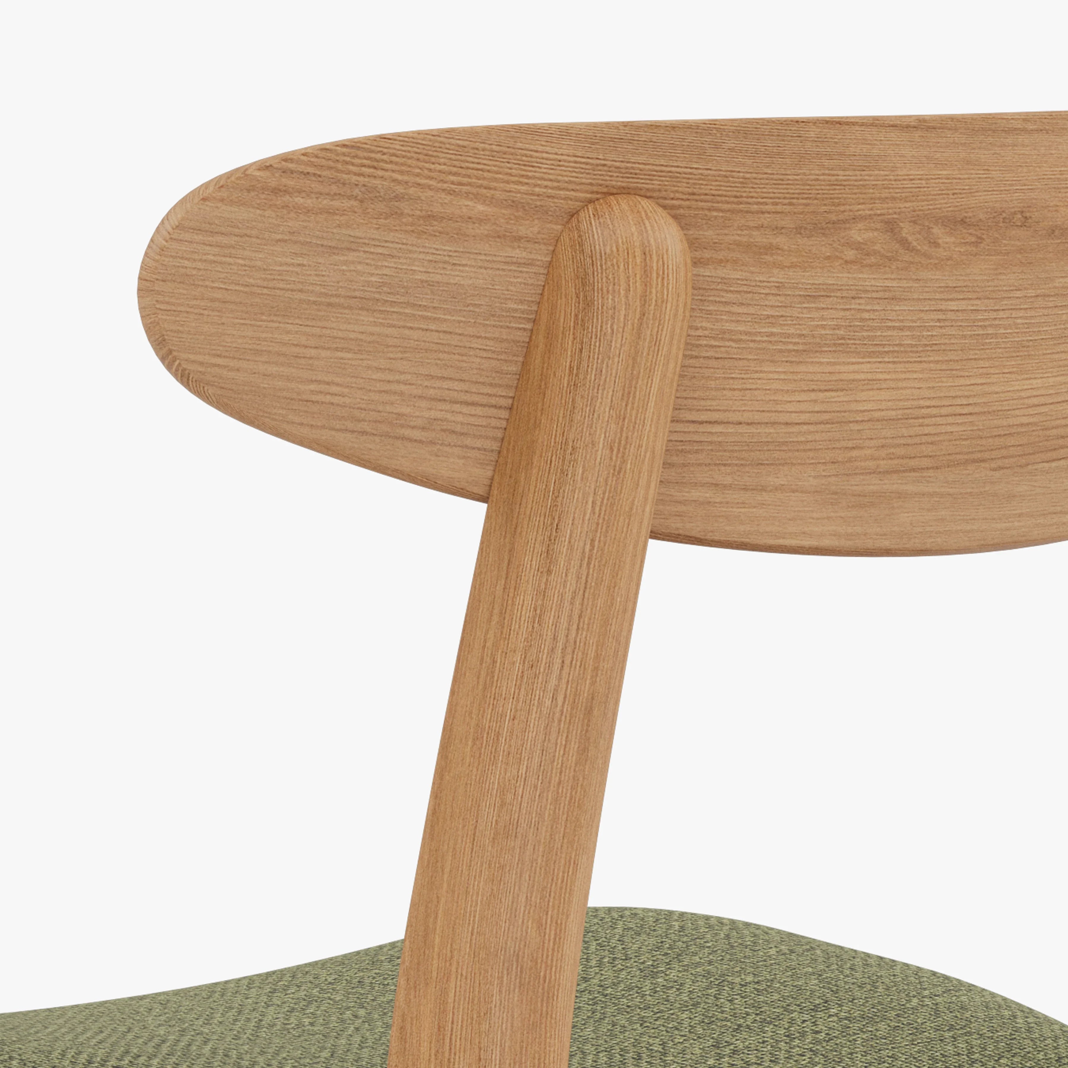 Magnus Dining Chair Sage Green Fabric Solid American Oak