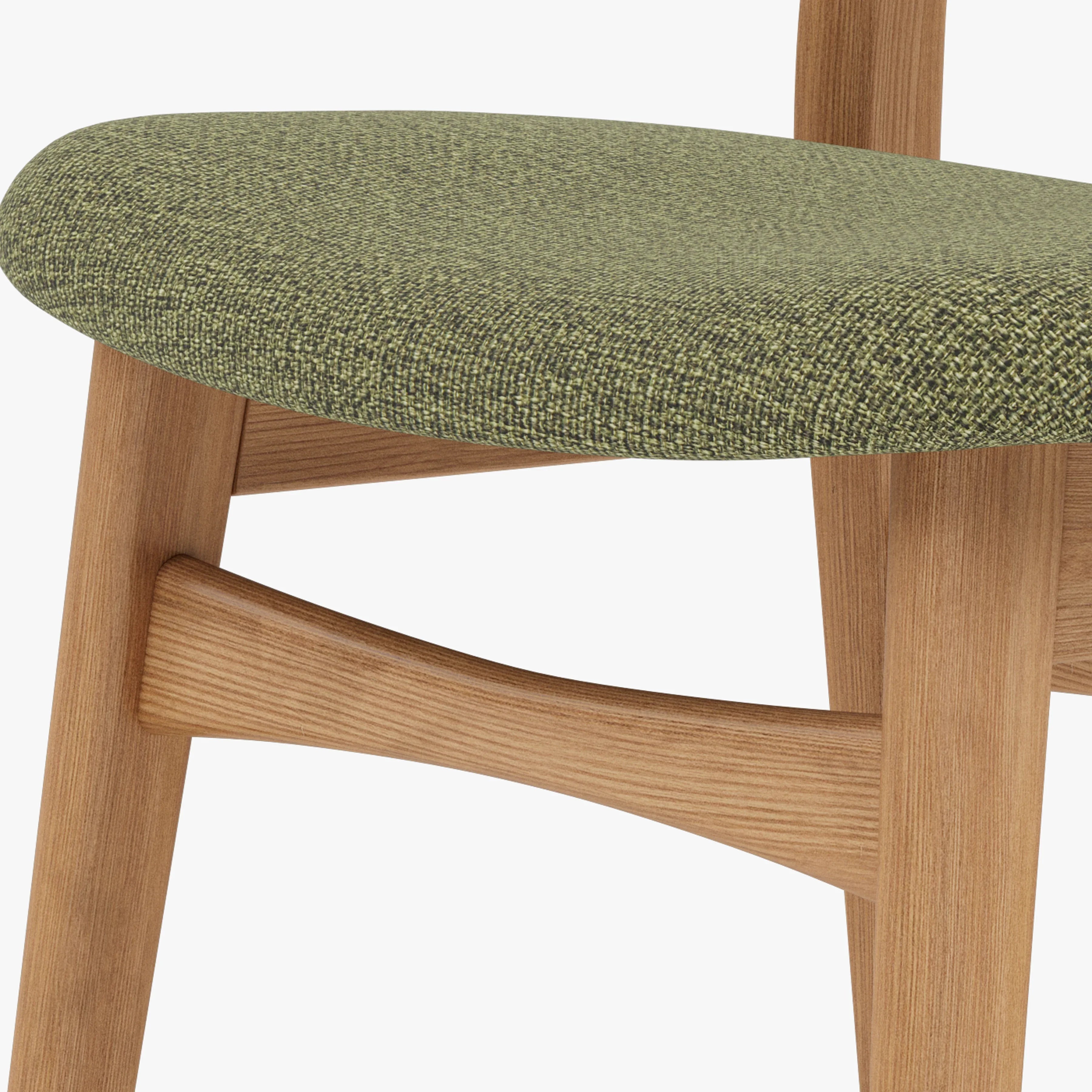 Magnus Dining Chair Sage Green Fabric Solid American Oak