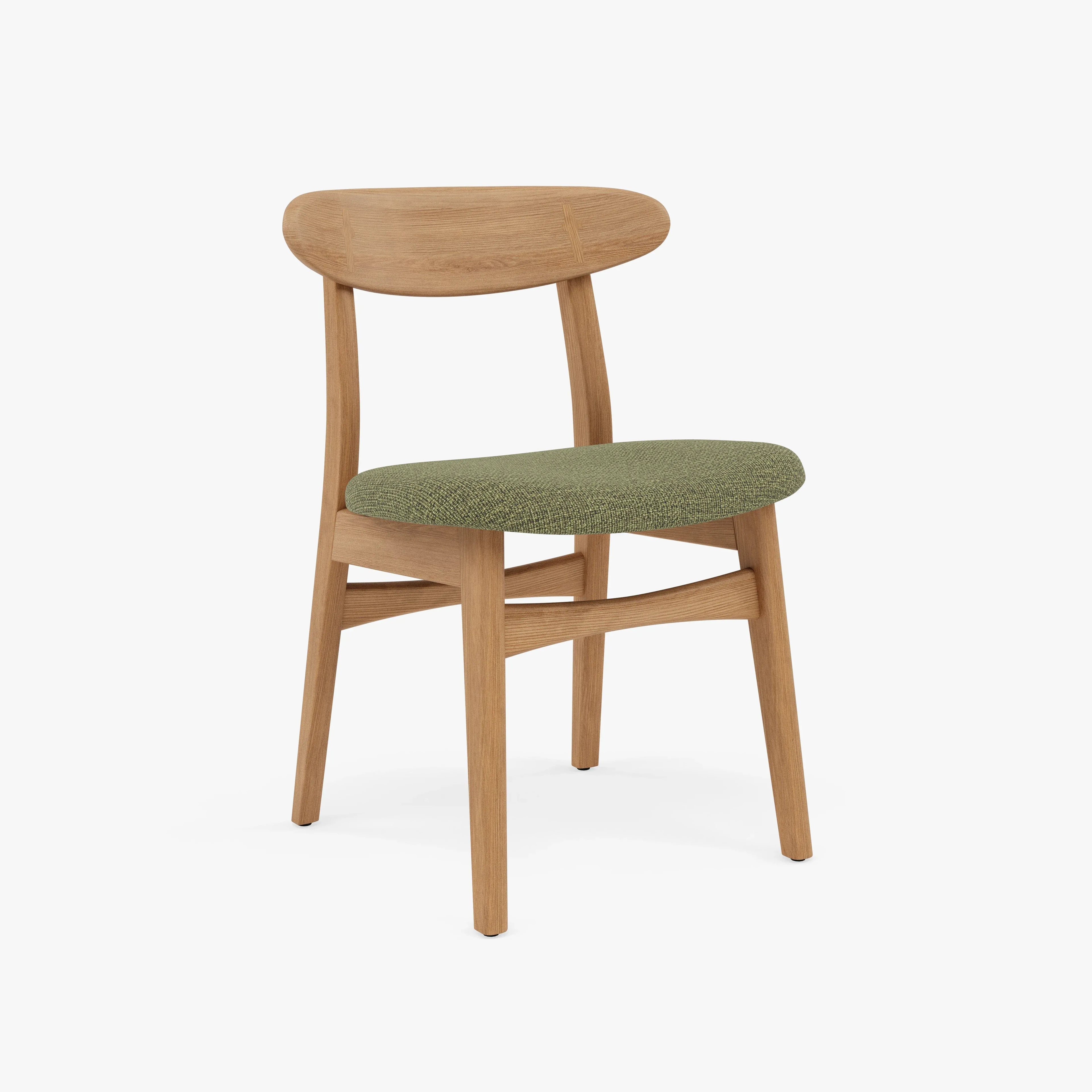Magnus Dining Chair Sage Green Fabric Solid American Oak