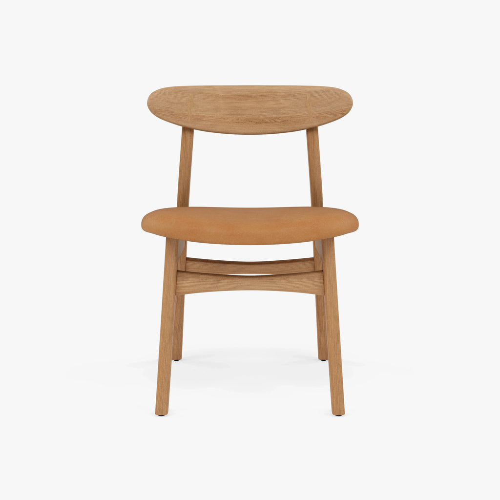 Magnus Dining Chair Tan Leather Solid American Oak