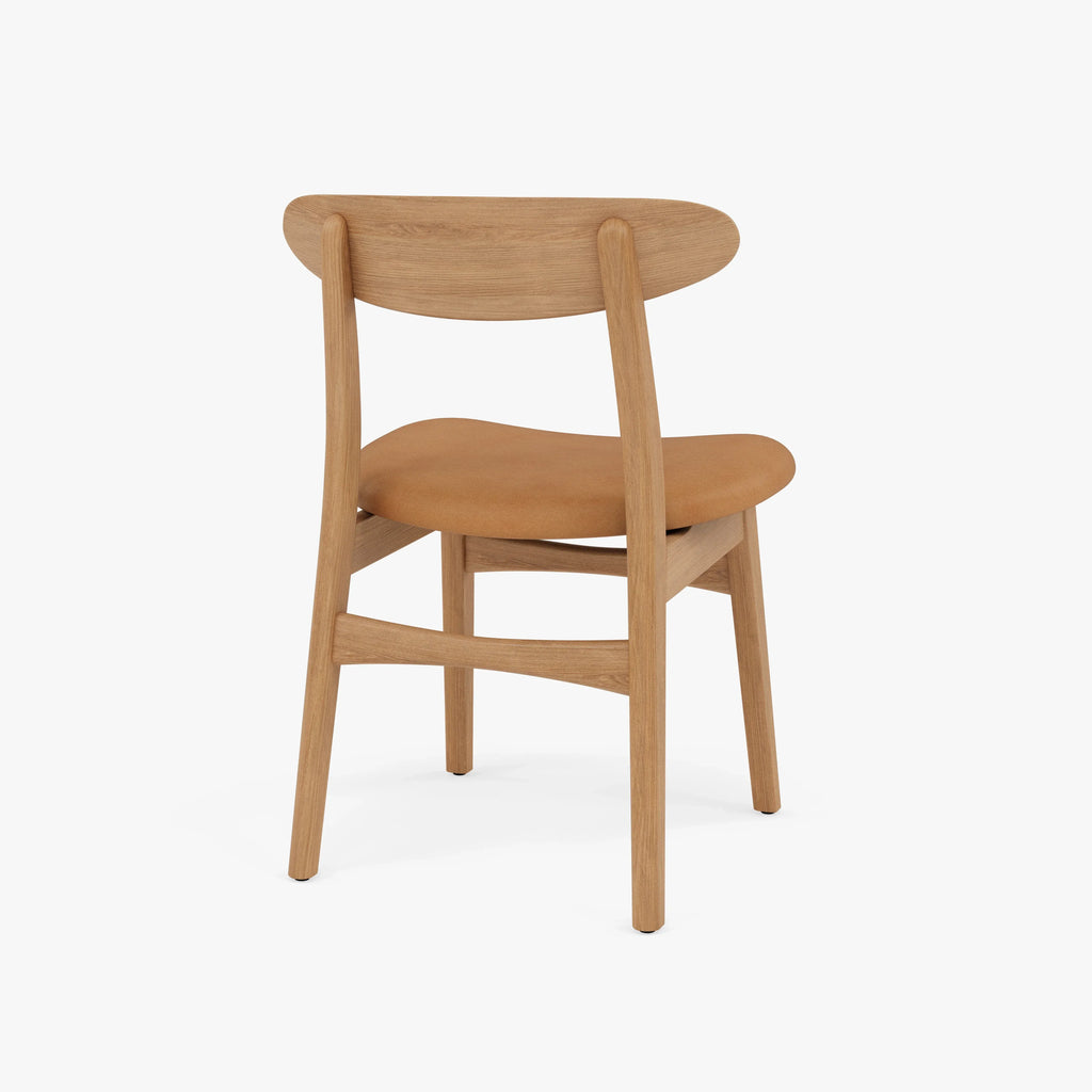 Magnus Dining Chair Tan Leather Solid American Oak