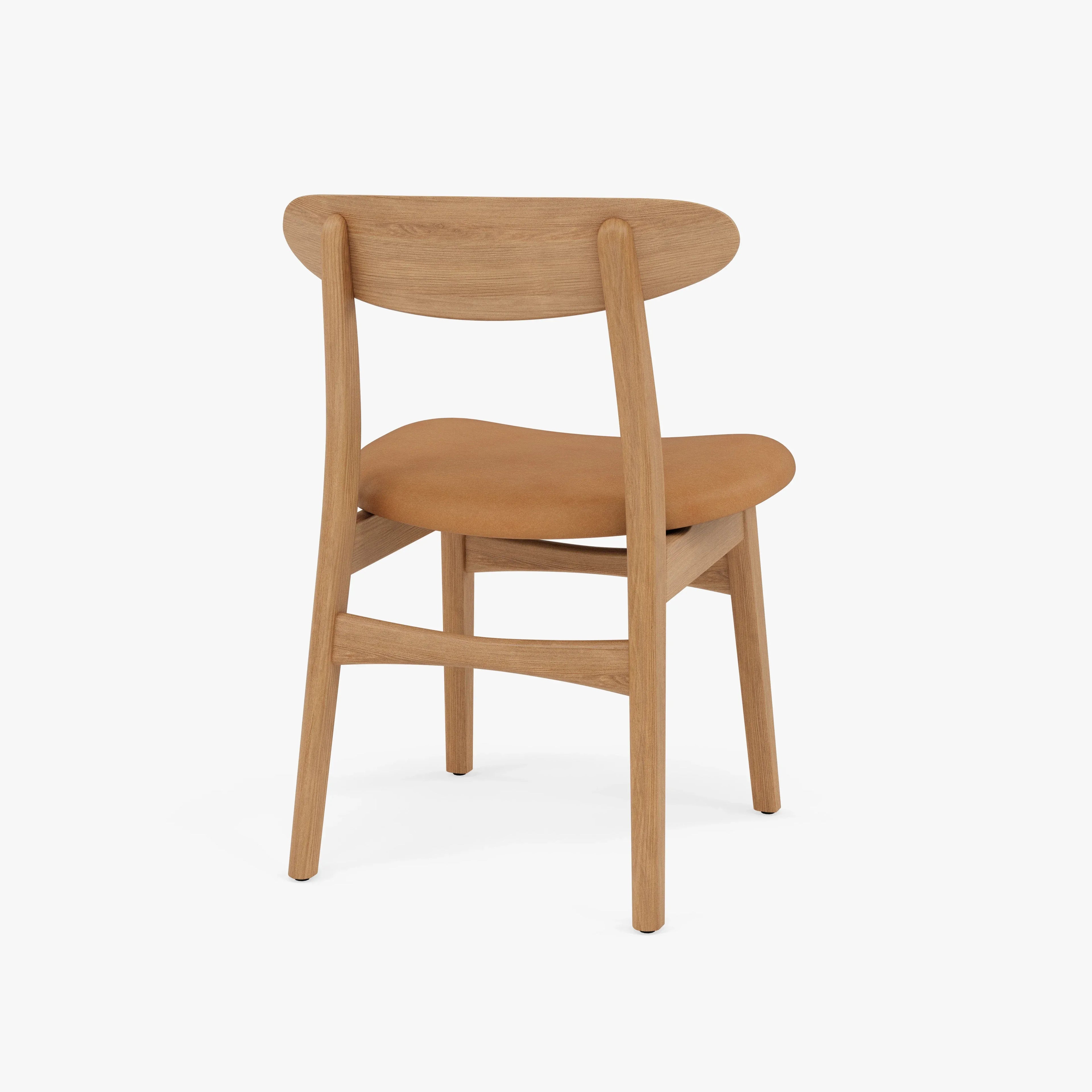 Magnus Dining Chair Tan Leather Solid American Oak