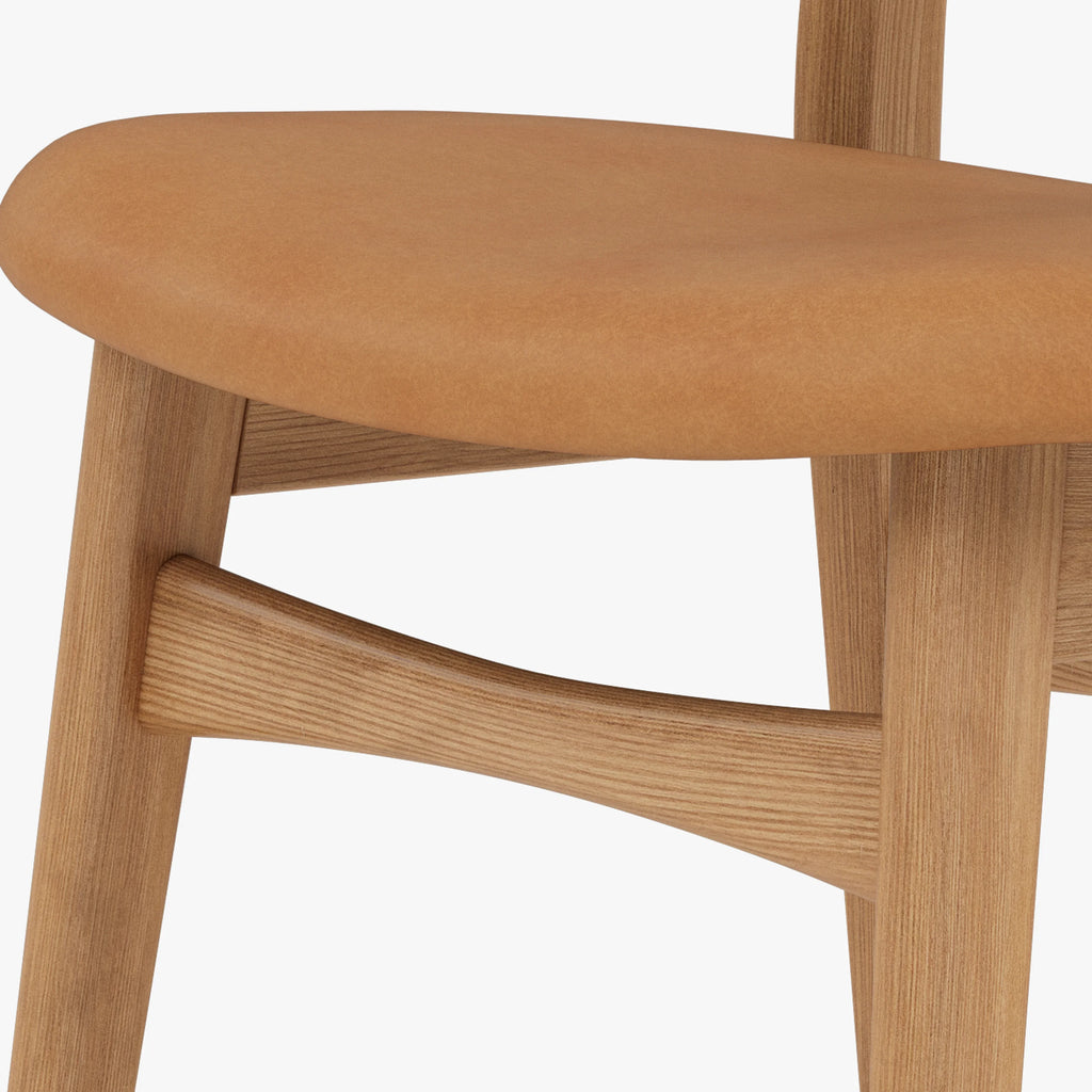 Magnus Dining Chair Tan Leather Solid American Oak