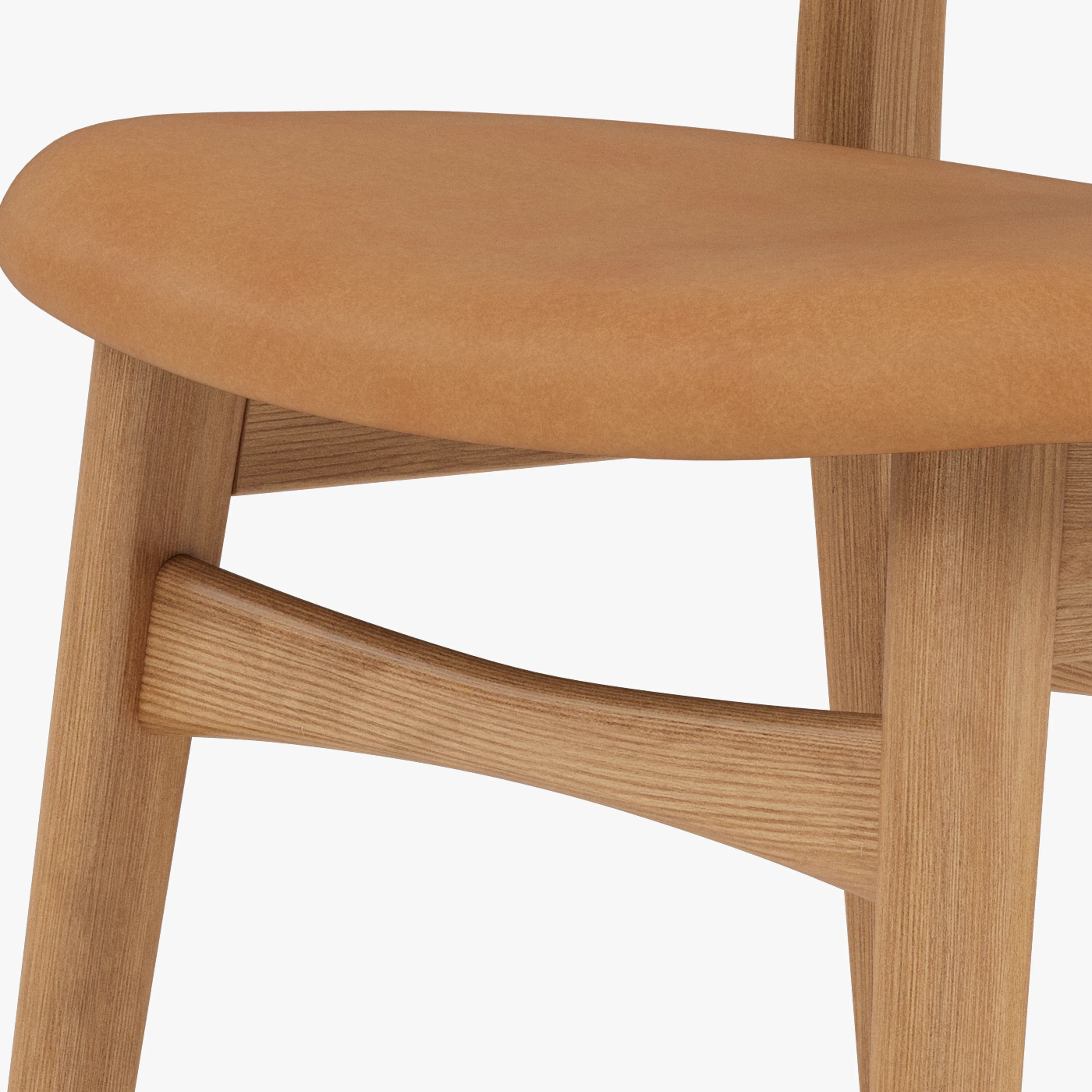 Magnus Dining Chair Tan Leather Solid American Oak