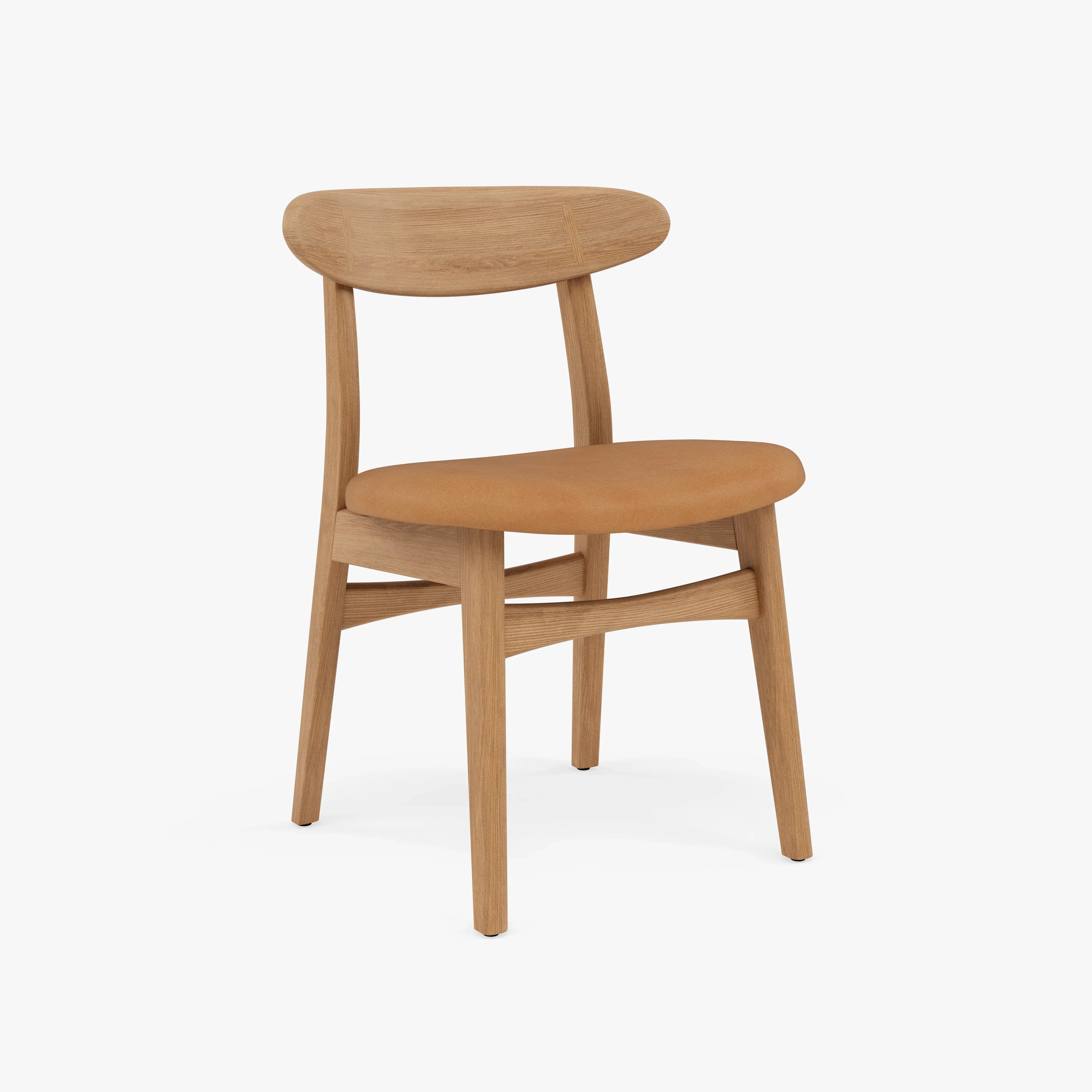 Magnus Dining Chair Tan Leather Solid American Oak
