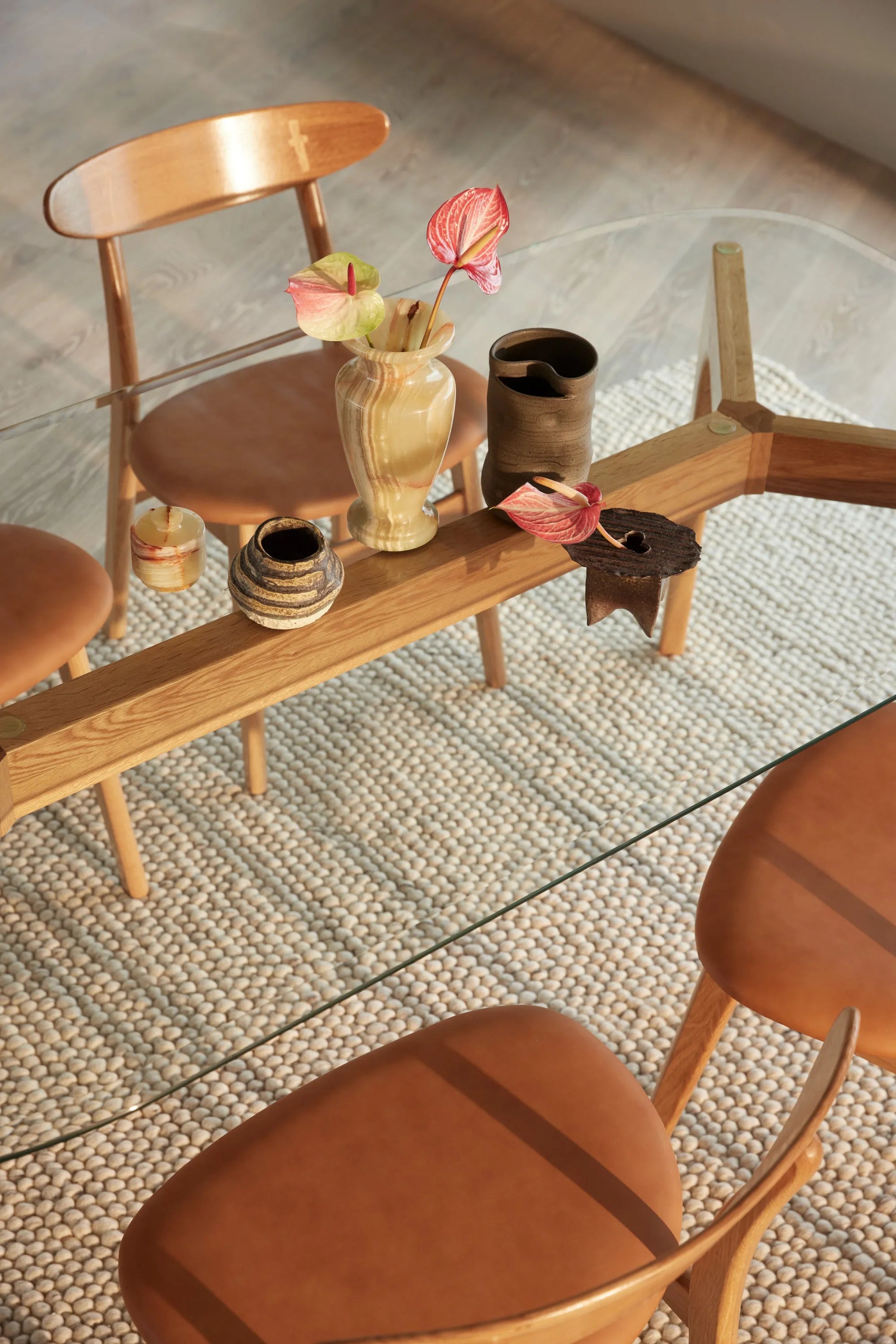 Magnus Dining Chair Tan Leather Solid American Oak