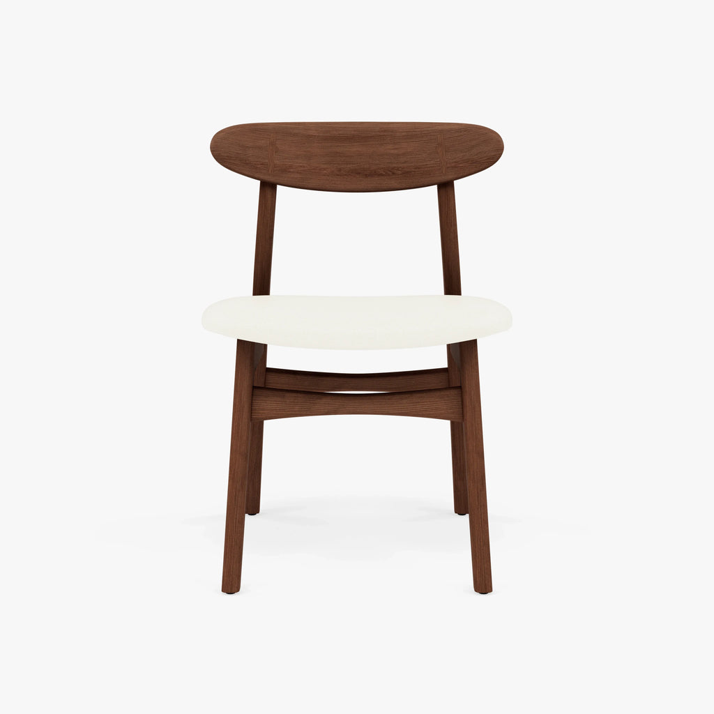 Magnus Dining Chair Cream Leather Solid American Walnut