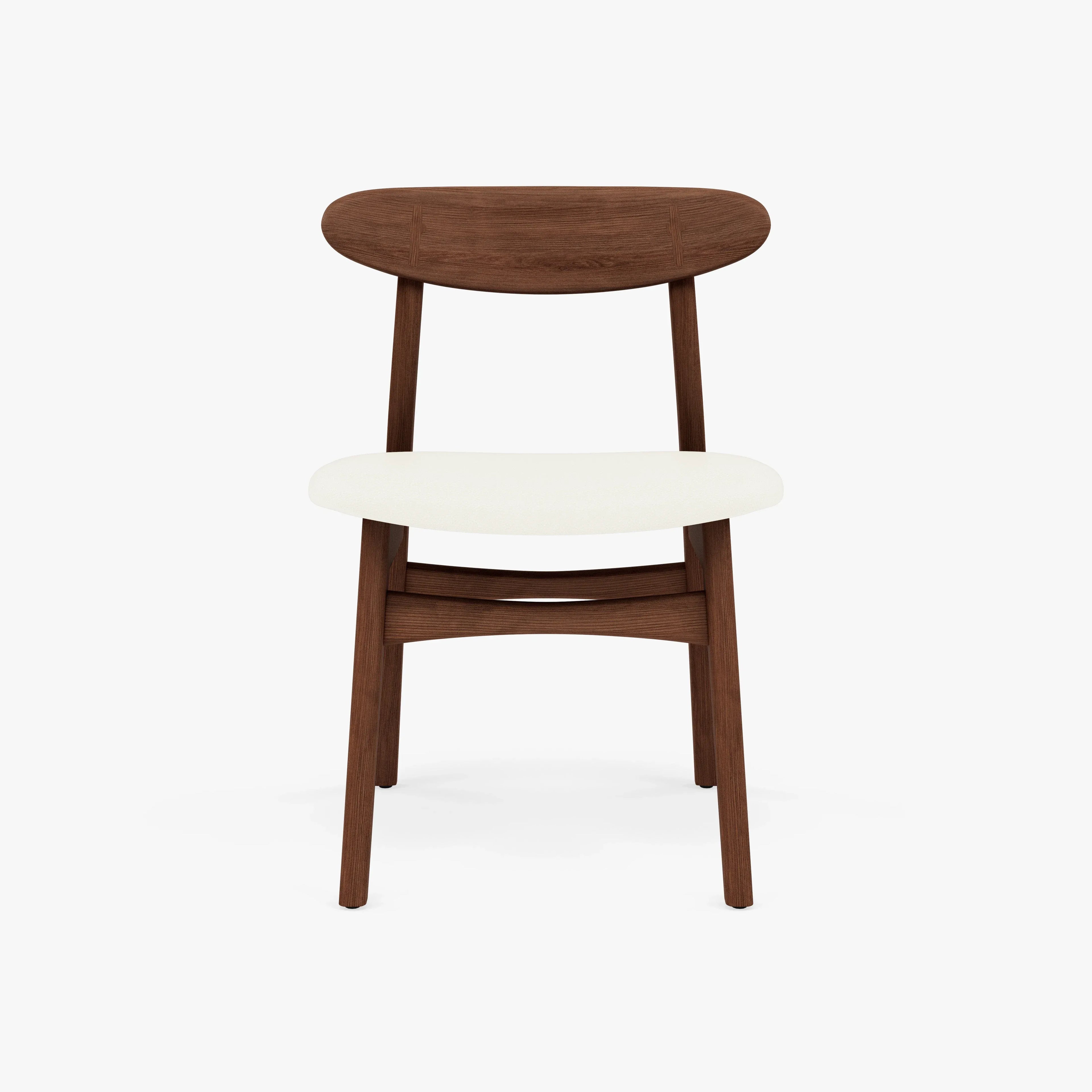 Magnus Dining Chair Cream Leather Solid American Walnut
