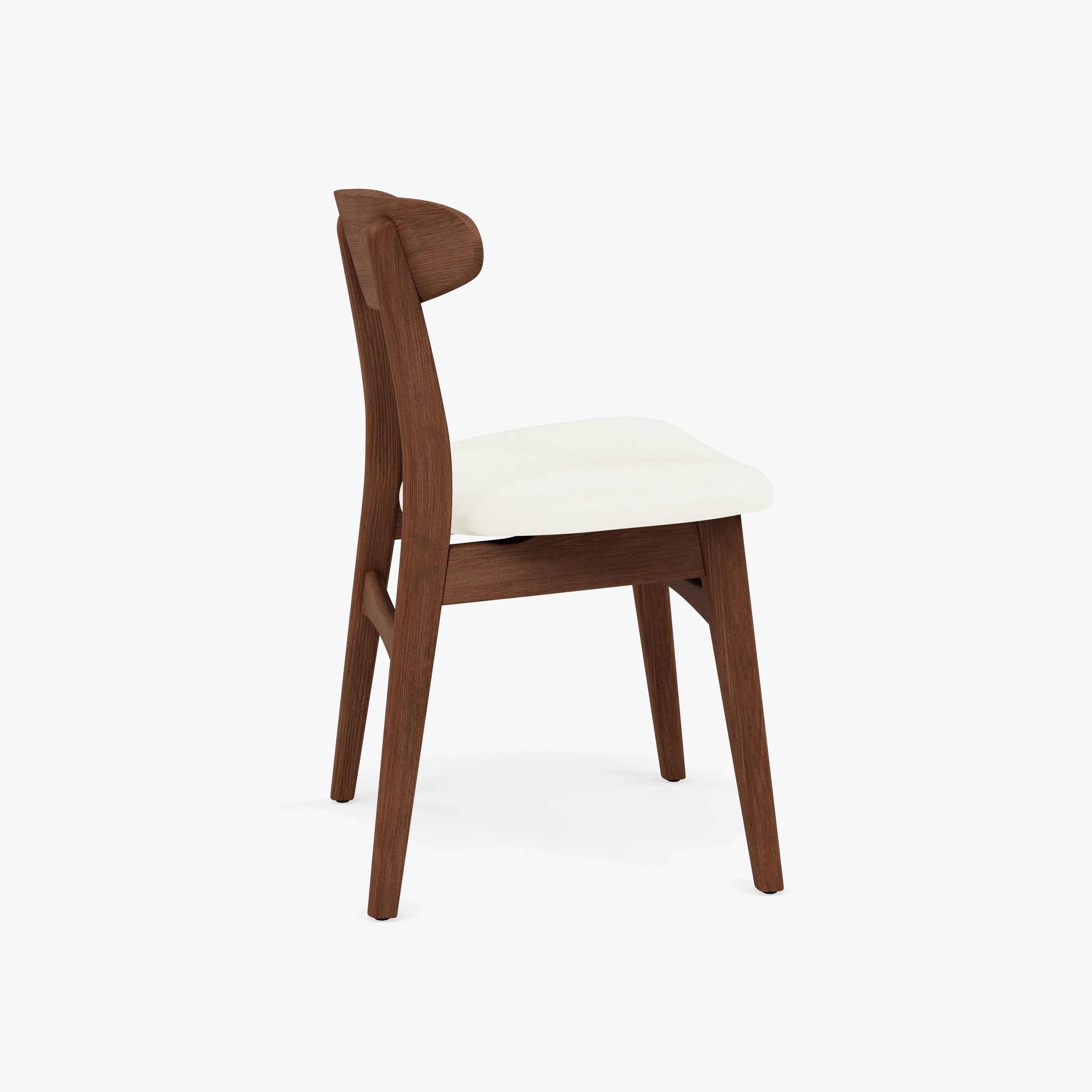 Magnus Dining Chair Cream Leather Solid American Walnut