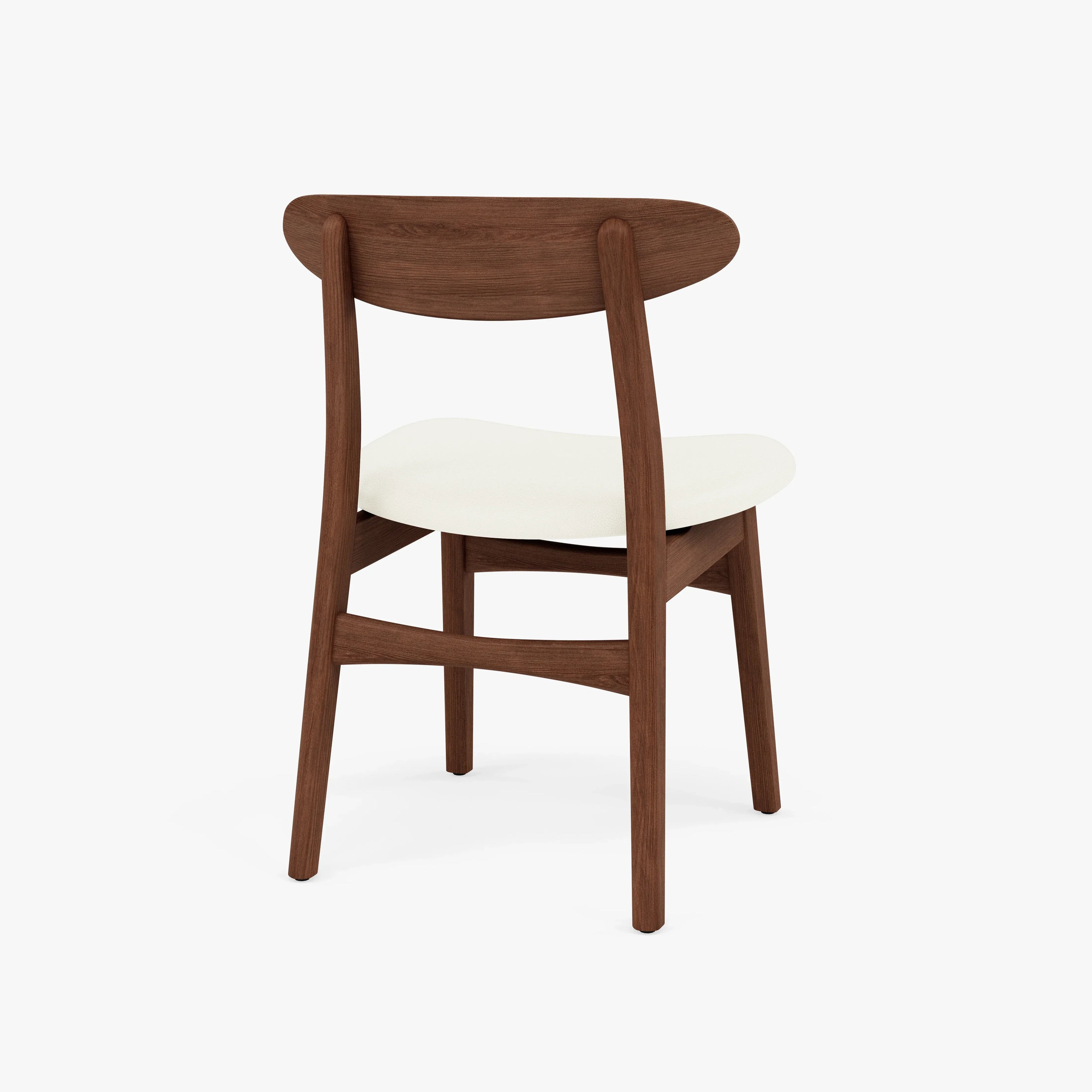 Magnus Dining Chair Cream Leather Solid American Walnut