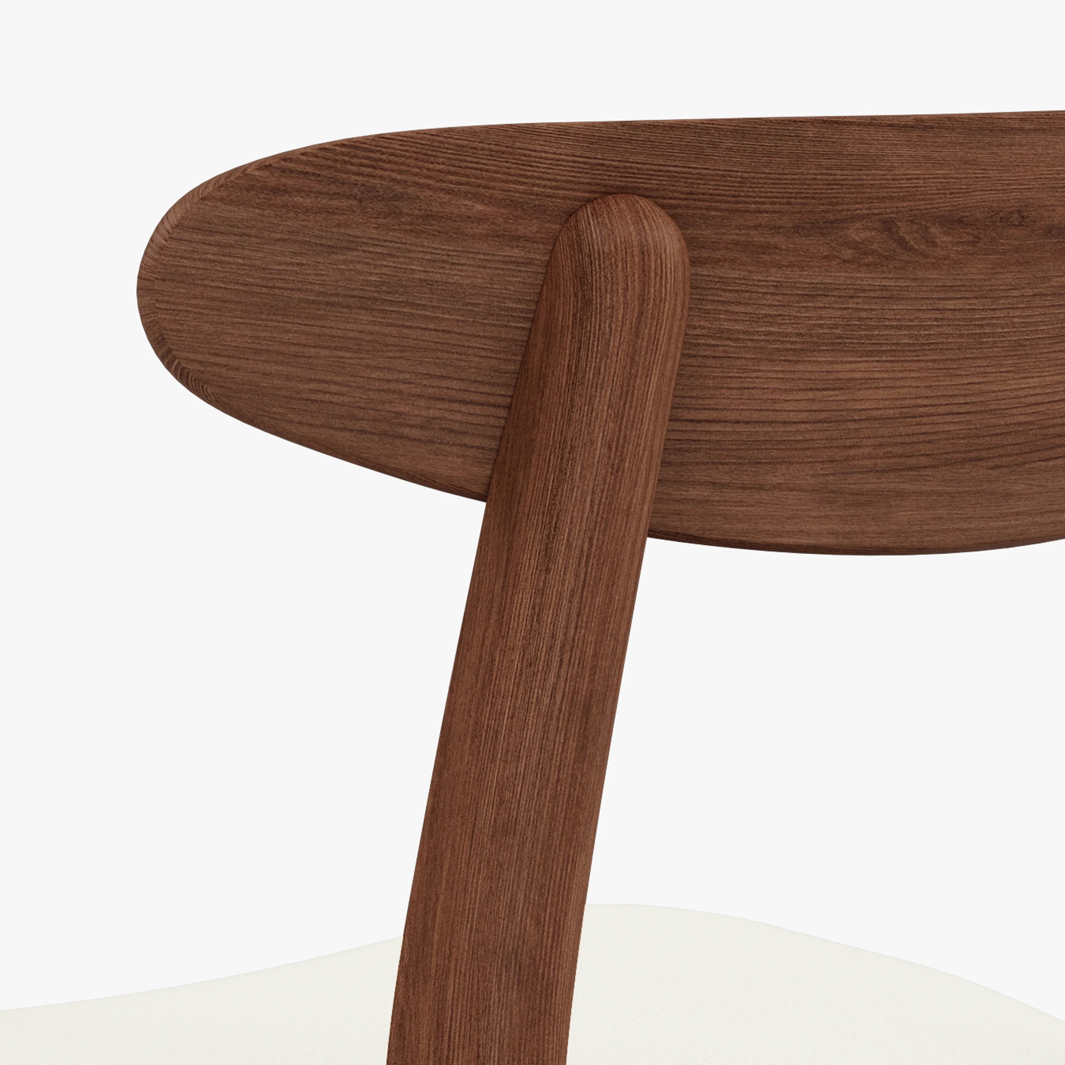 Magnus Dining Chair Cream Leather Solid American Walnut
