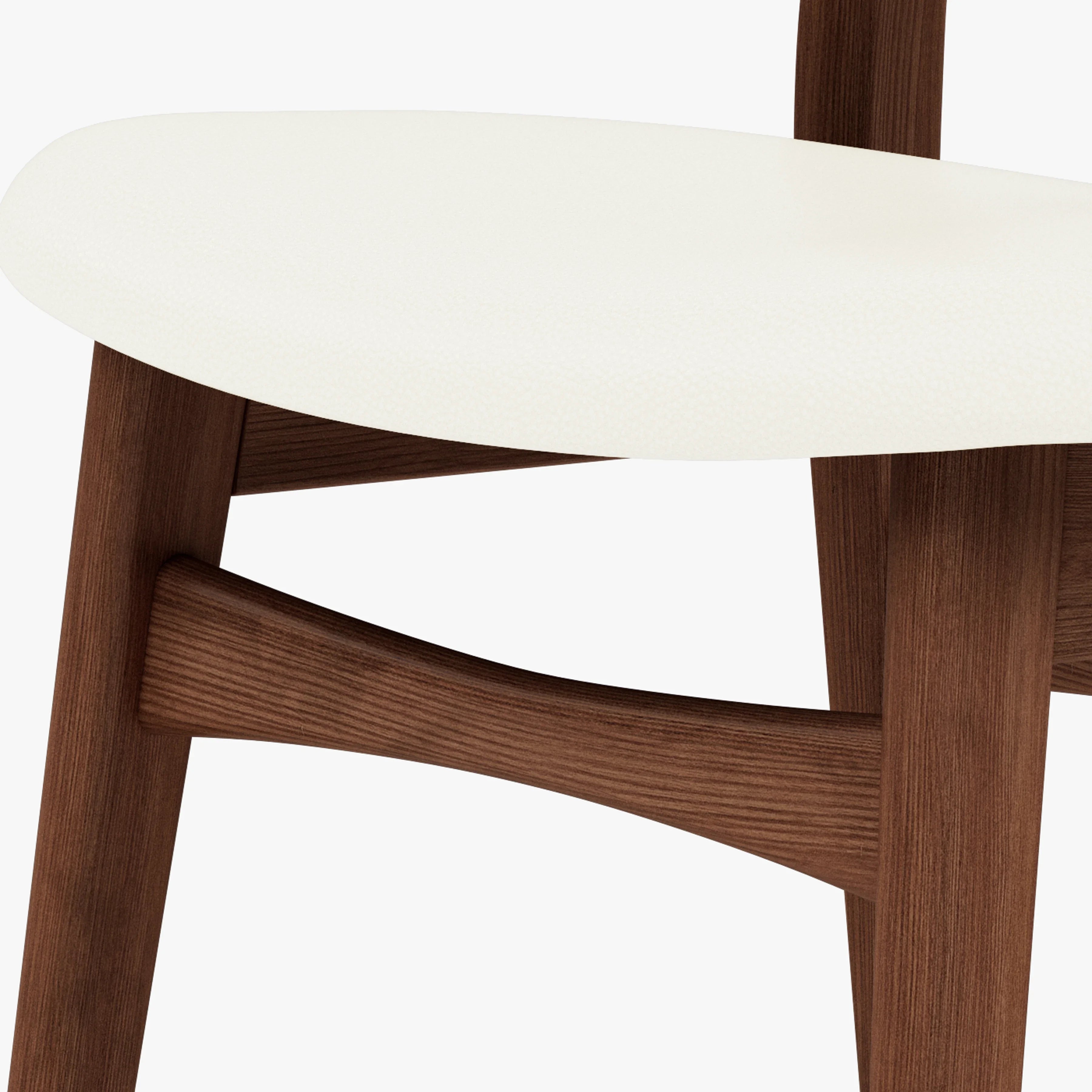 Magnus Dining Chair Cream Leather Solid American Walnut