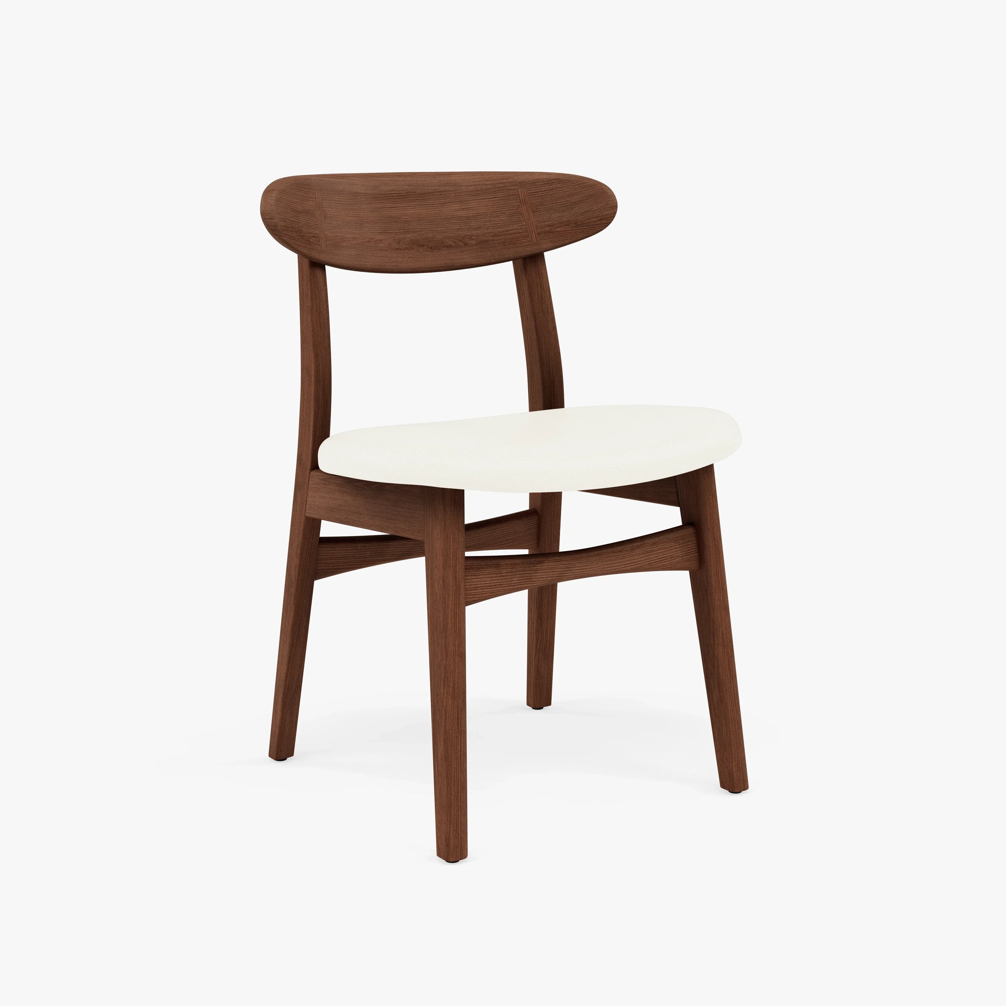 Magnus Dining Chair Cream Leather Solid American Walnut