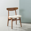 Magnus Dining Chair Cream Leather Solid American Walnut