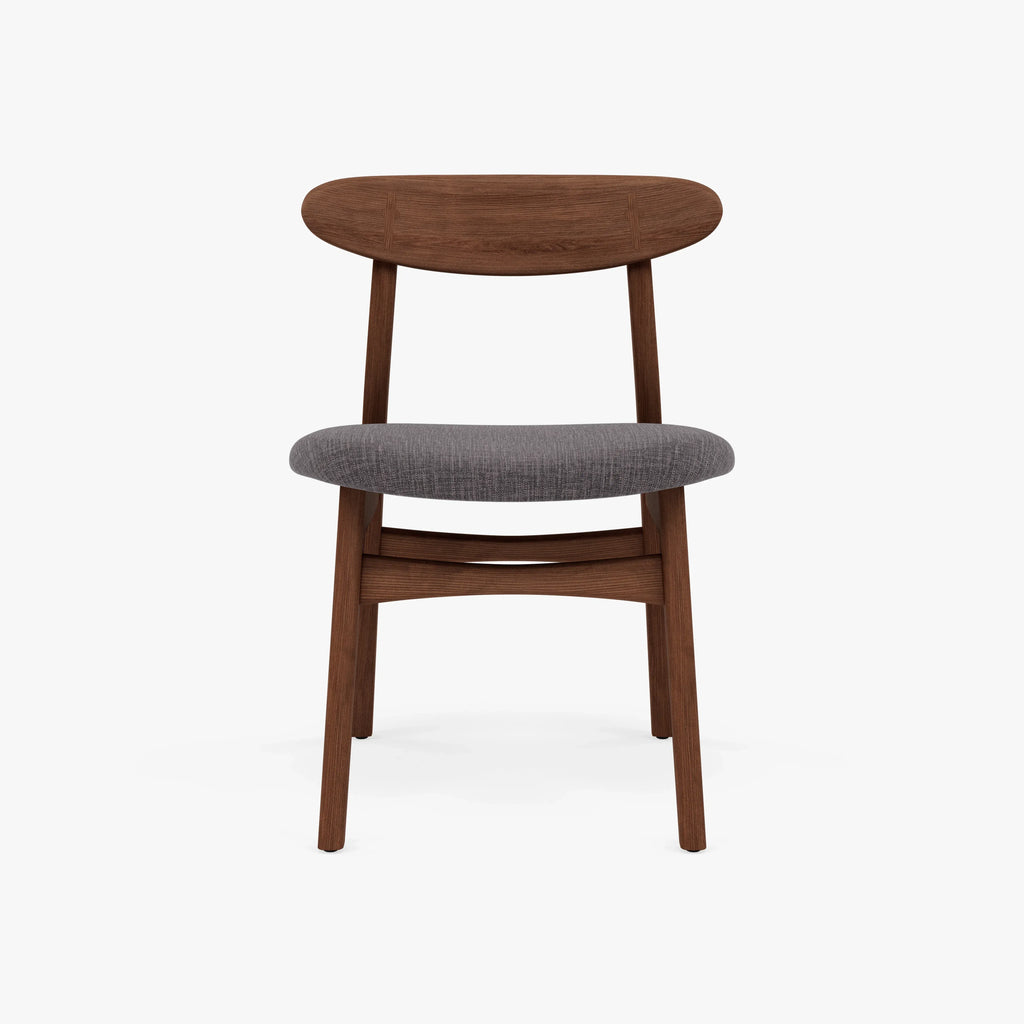 Magnus Dining Chair Light Gray Fabric Solid American Walnut
