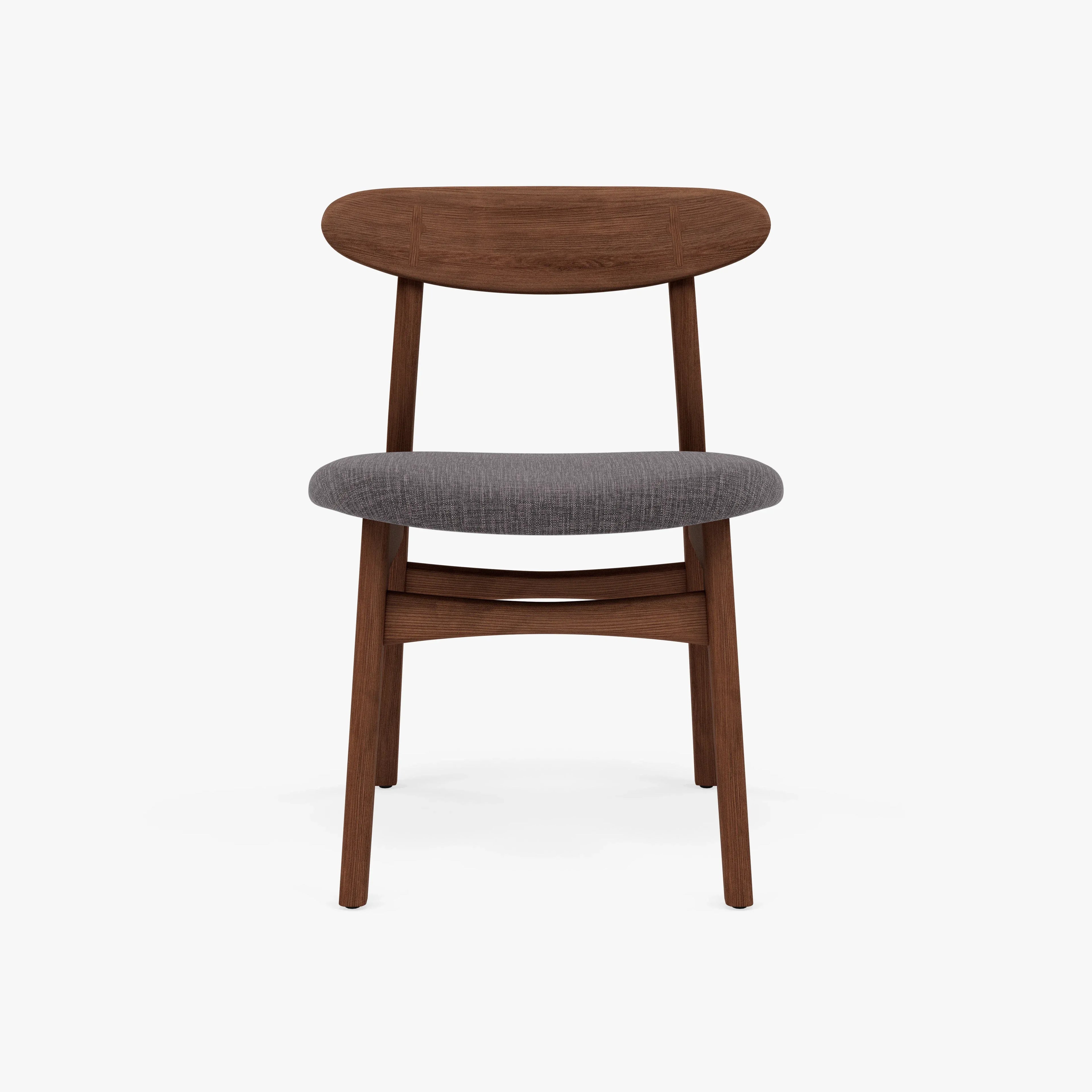 Magnus Dining Chair Light Gray Fabric Solid American Walnut