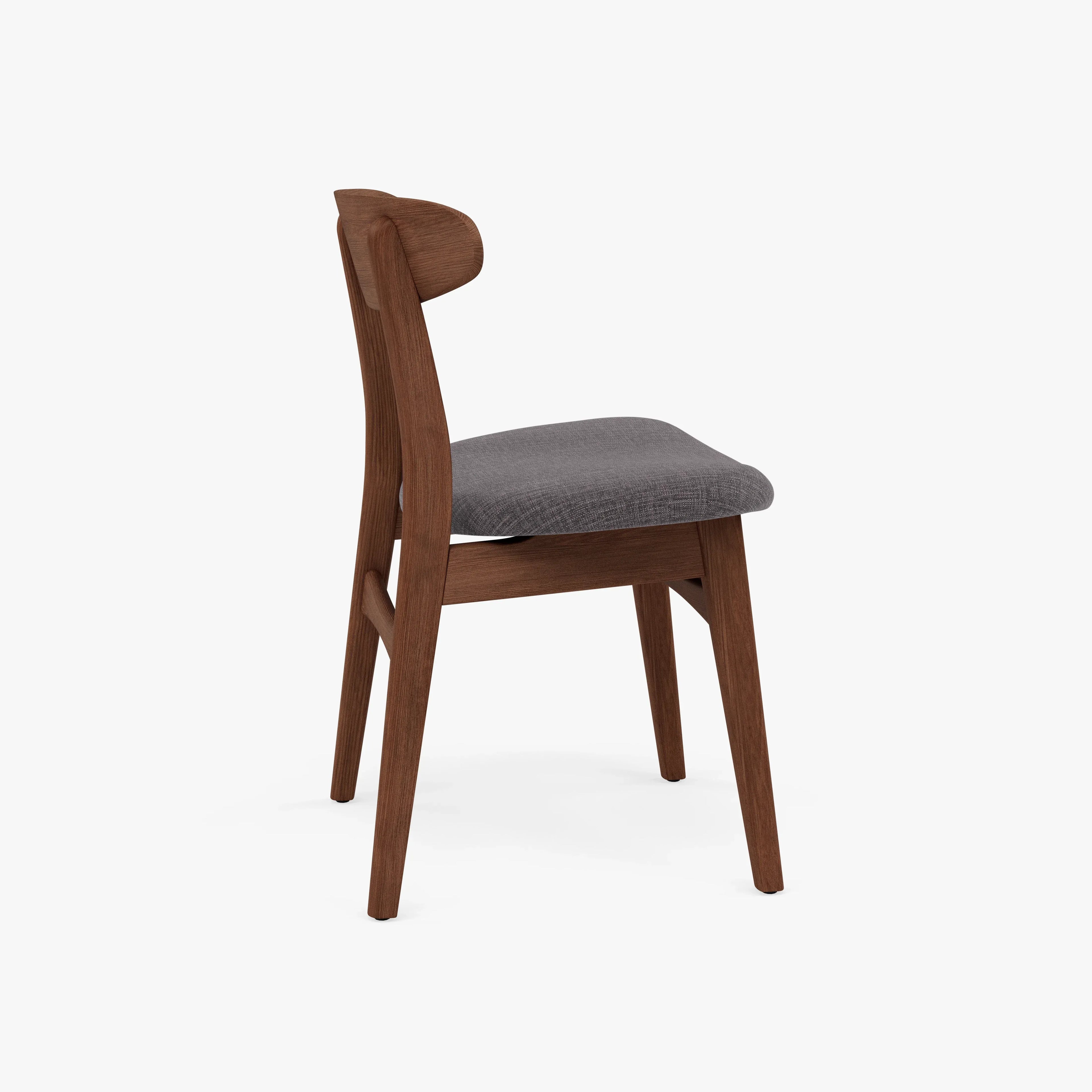 Magnus Dining Chair Light Gray Fabric Solid American Walnut
