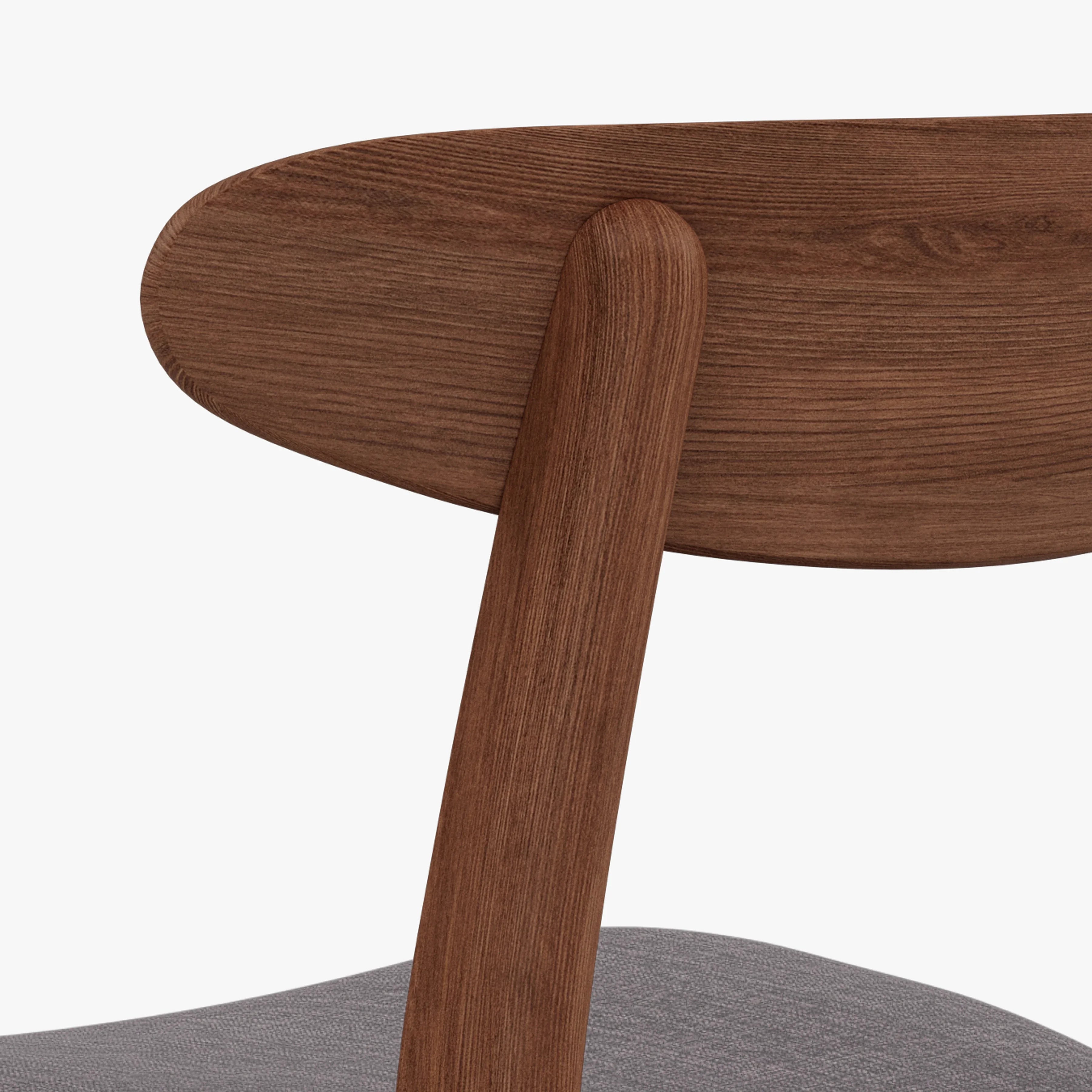 Magnus Dining Chair Light Gray Fabric Solid American Walnut