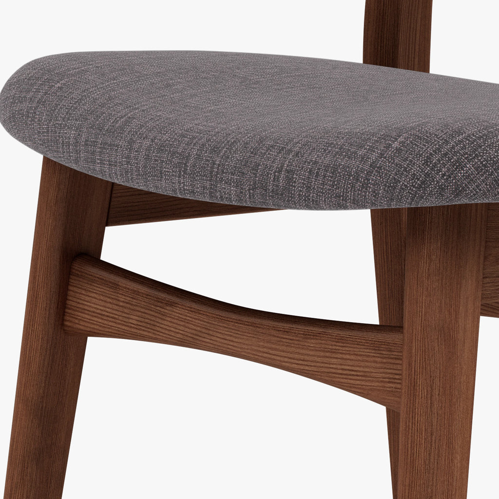 Magnus Dining Chair Light Gray Fabric Solid American Walnut