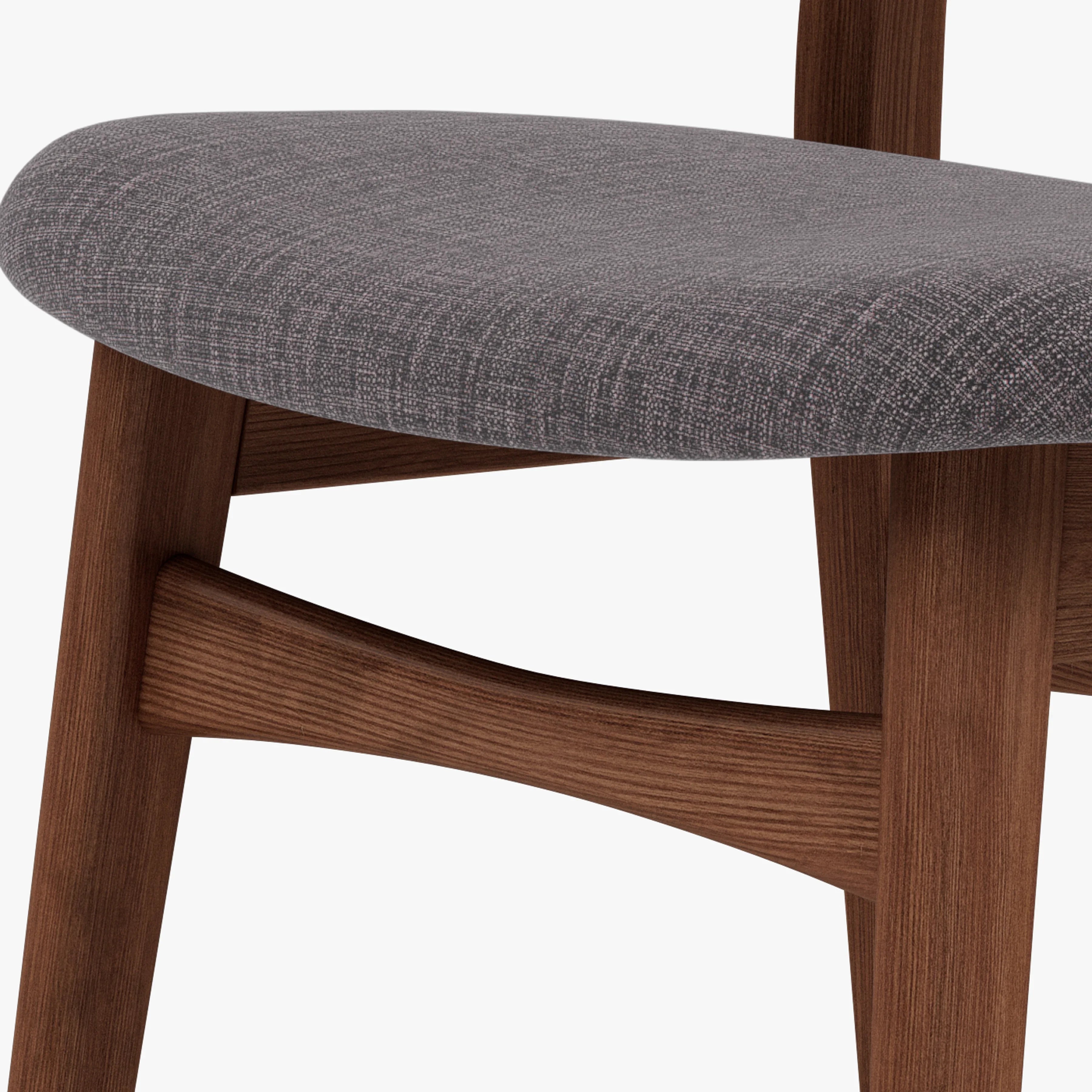 Magnus Dining Chair Light Gray Fabric Solid American Walnut