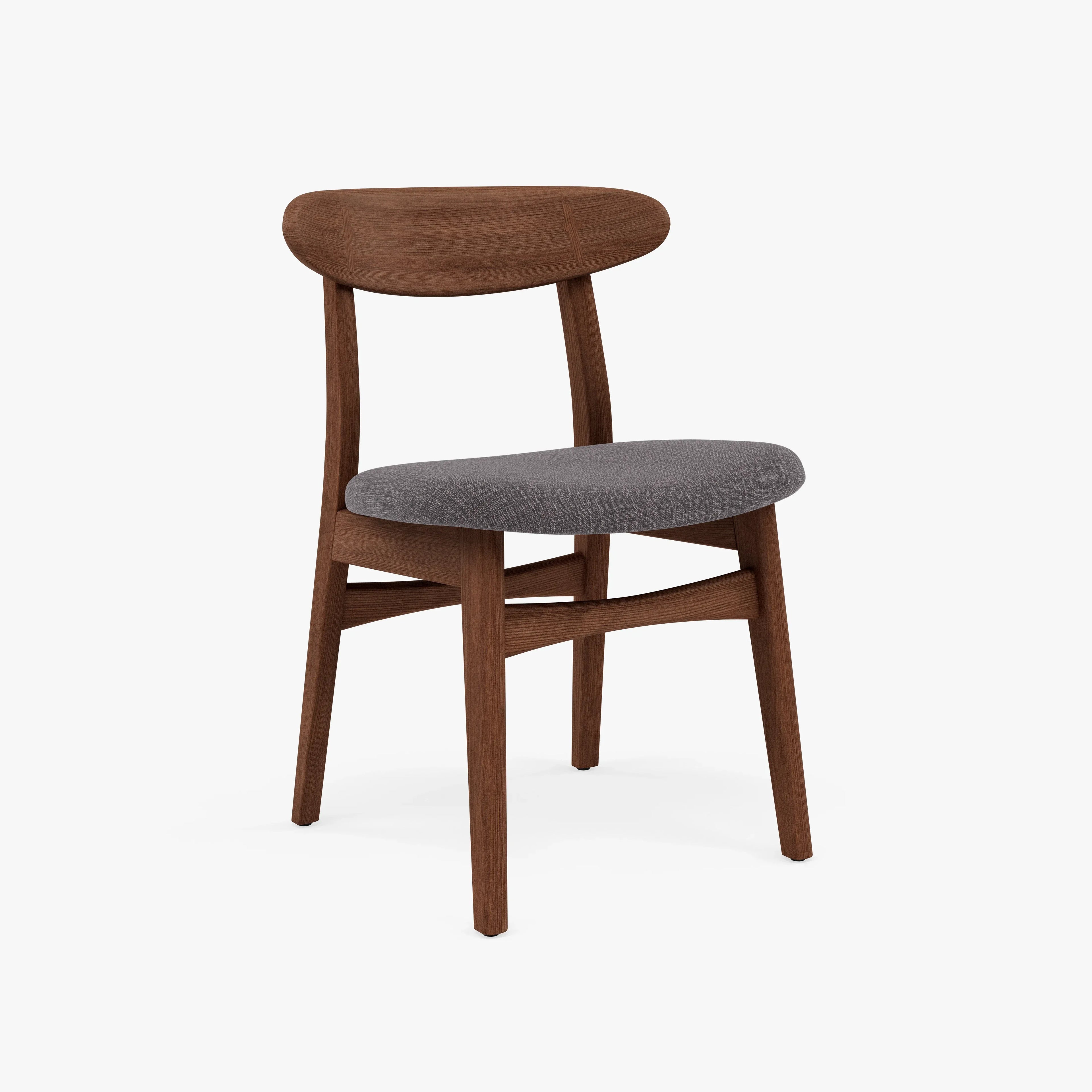 Magnus Dining Chair Light Gray Fabric Solid American Walnut