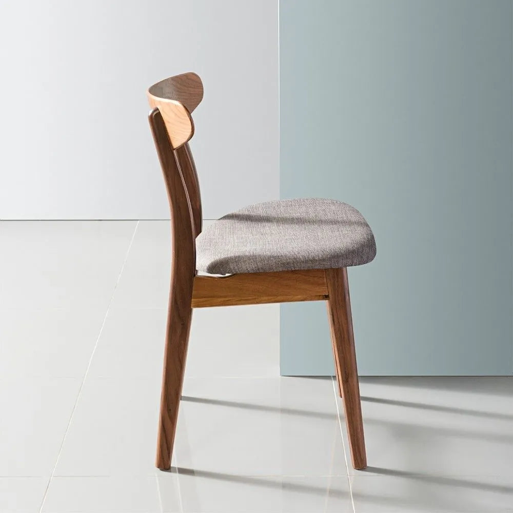 Magnus Dining Chair Light Gray Fabric Solid American Walnut