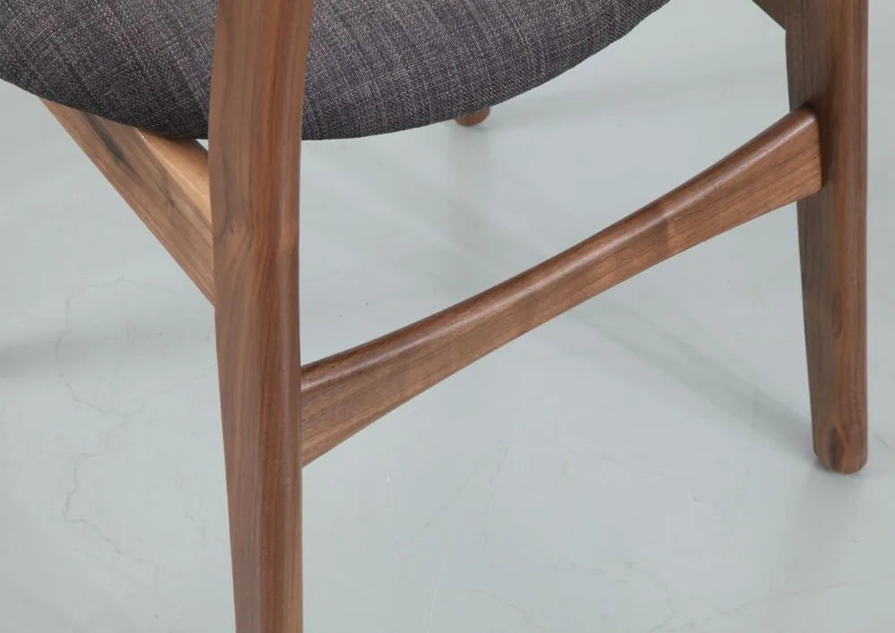 Magnus Dining Chair Light Gray Fabric Solid American Walnut