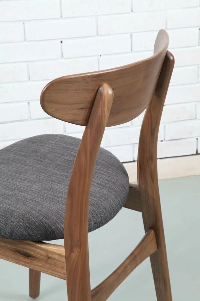 Magnus Dining Chair Light Gray Fabric Solid American Walnut