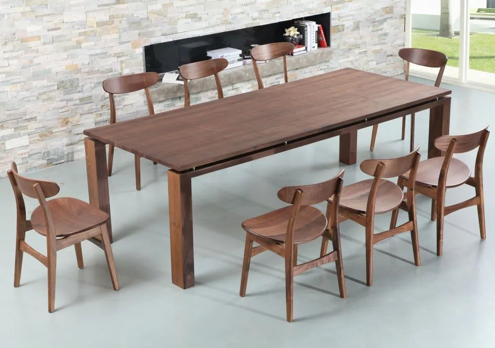 Magnus Dining Chair Light Gray Fabric Solid American Walnut