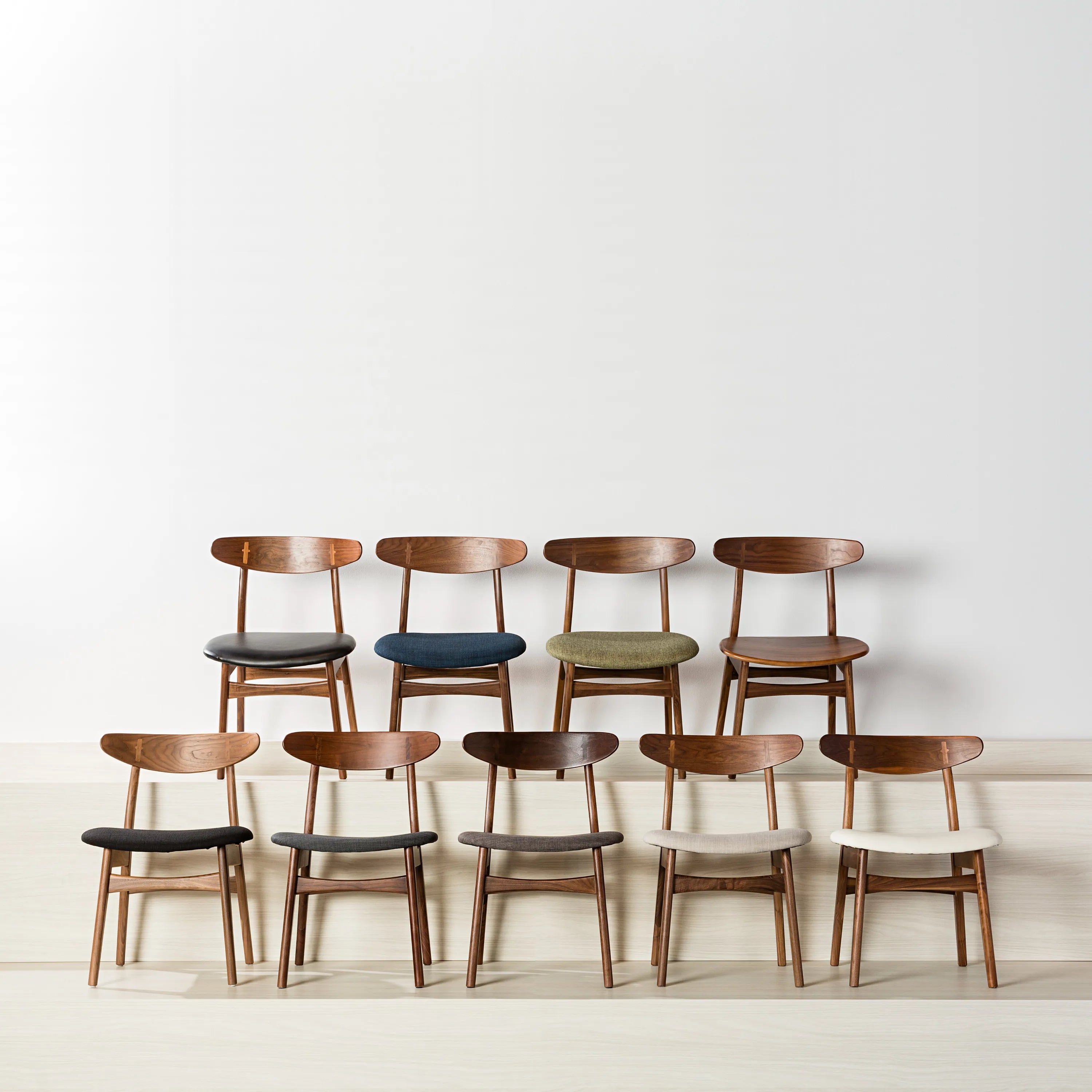 Magnus Dining Chair Light Gray Fabric Solid American Walnut