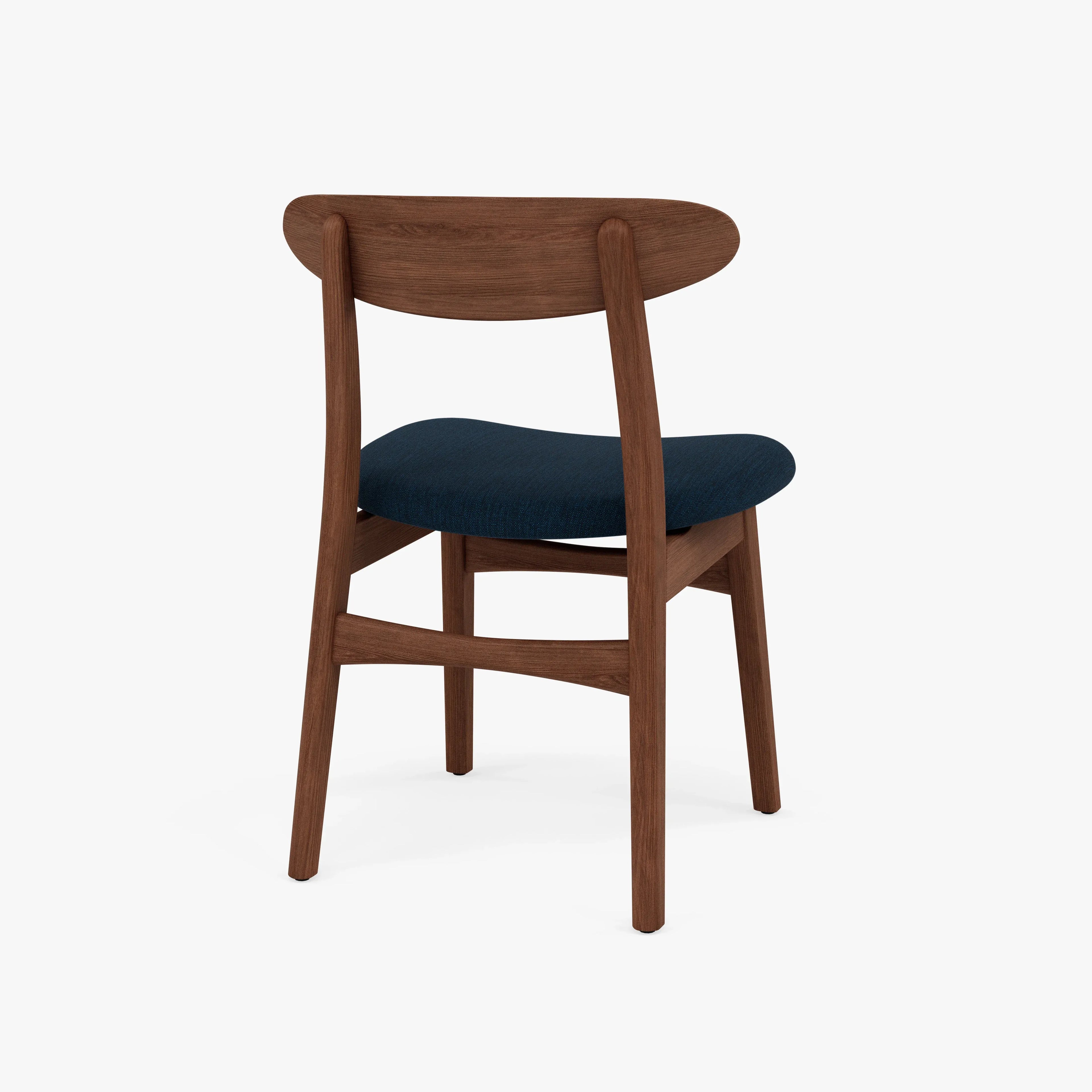 Magnus Dining Chair Midnight Blue Fabric Solid American Walnut