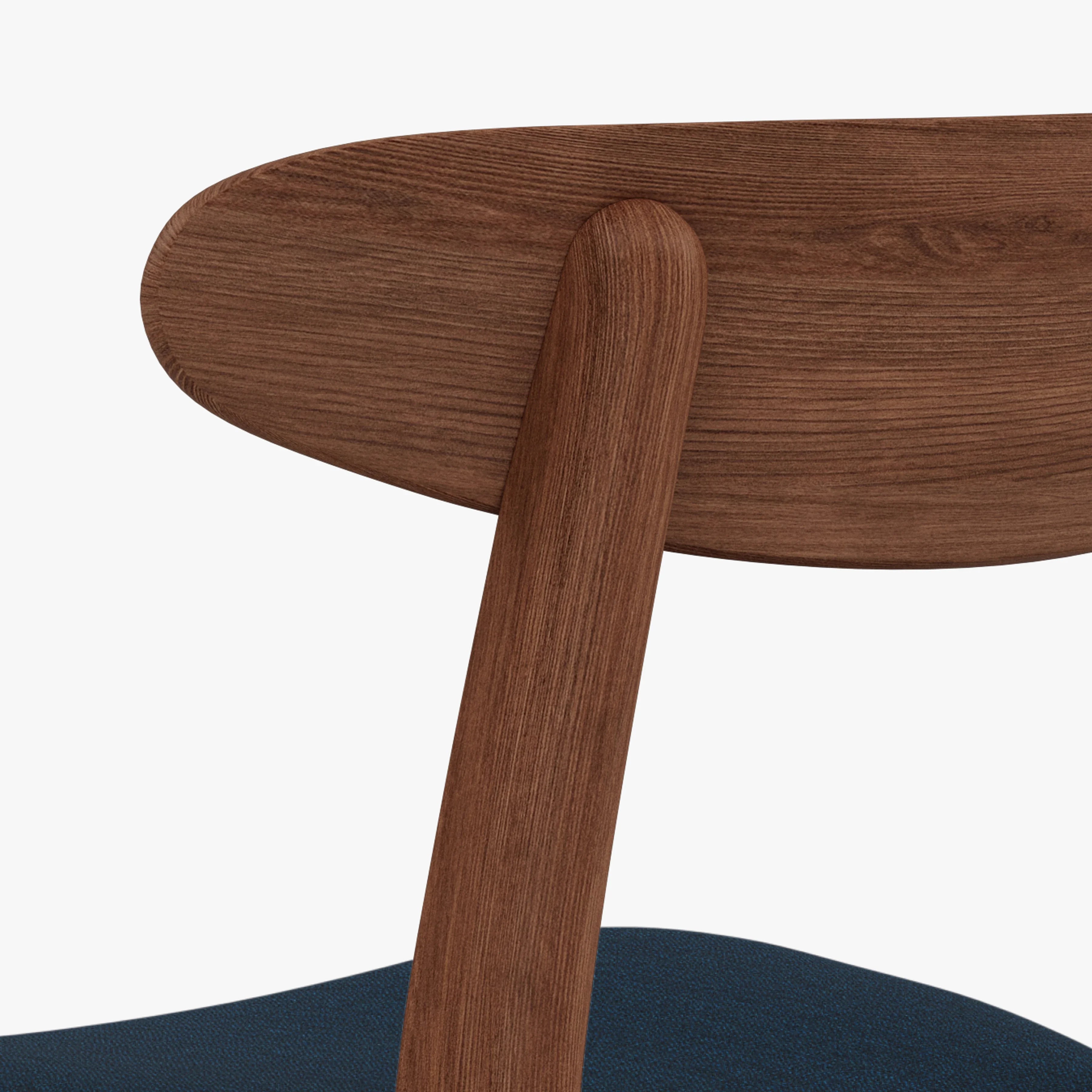 Magnus Dining Chair Midnight Blue Fabric Solid American Walnut