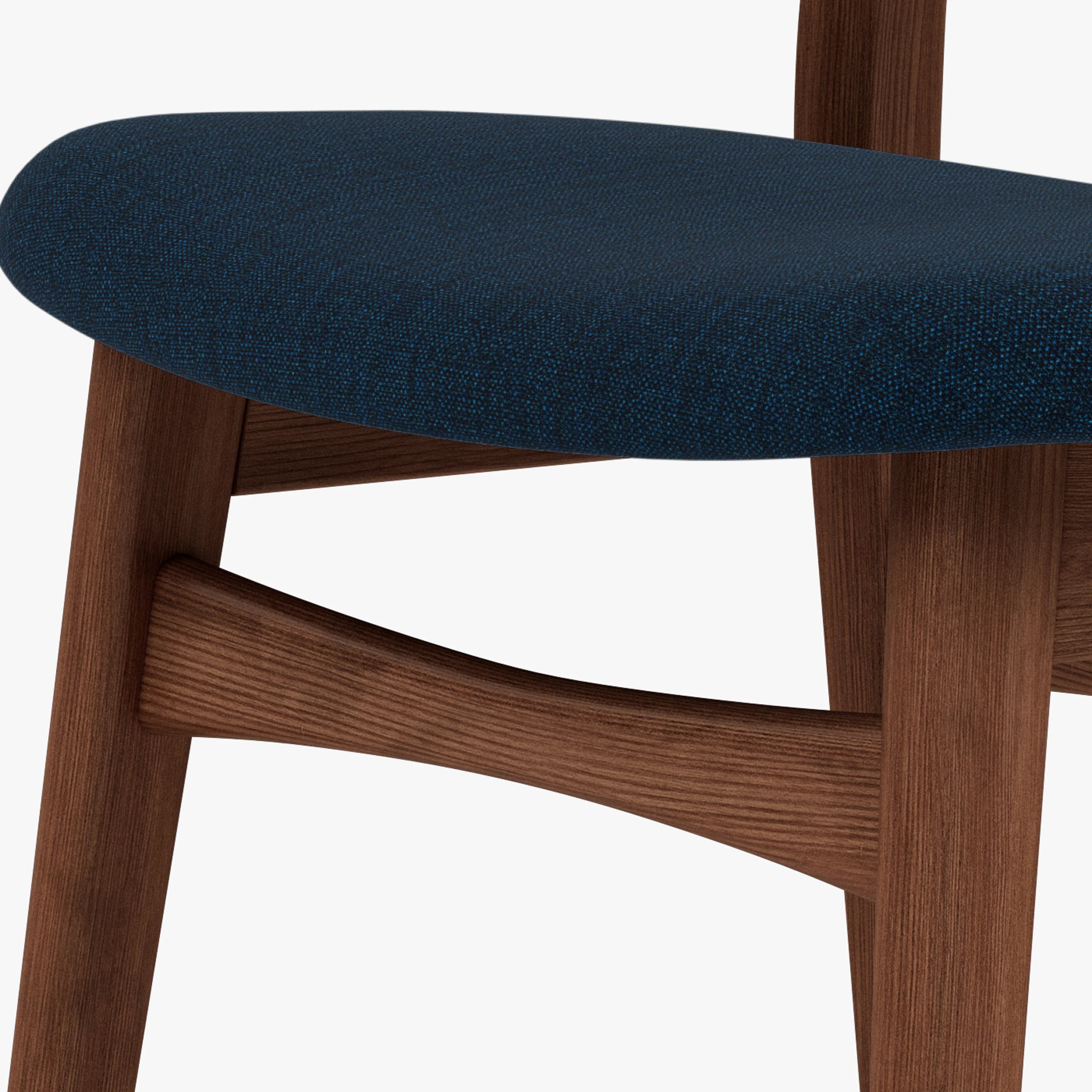 Magnus Dining Chair Midnight Blue Fabric Solid American Walnut